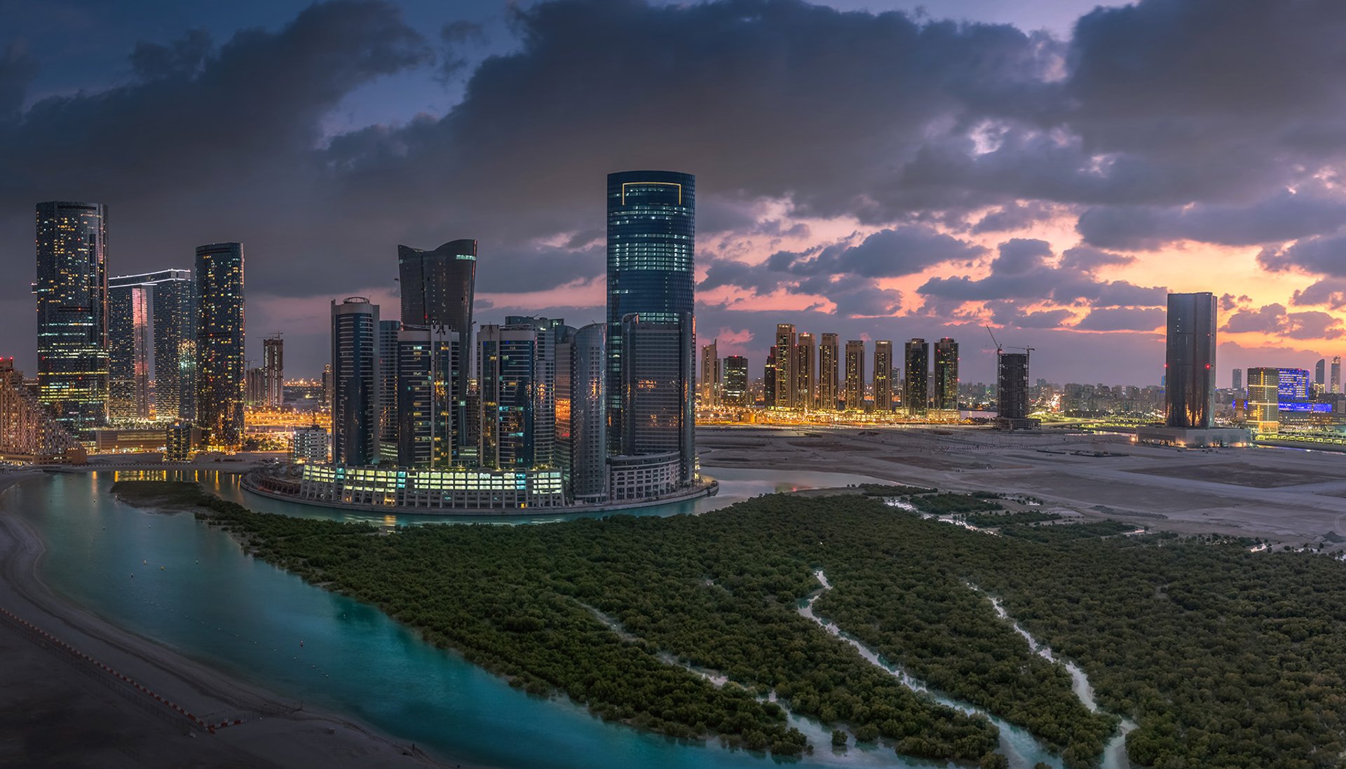 panoramic photography of the city during night