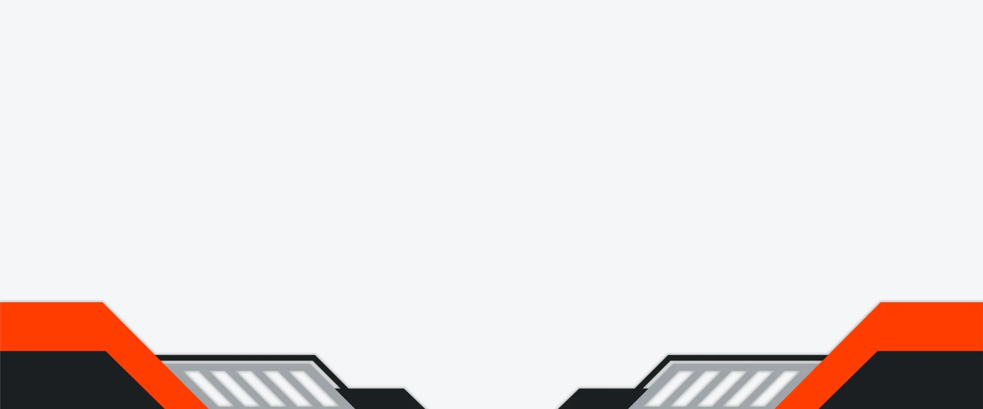 Abstract geometric design featuring a white background, a sharp black angle, and a bold orange triangle.