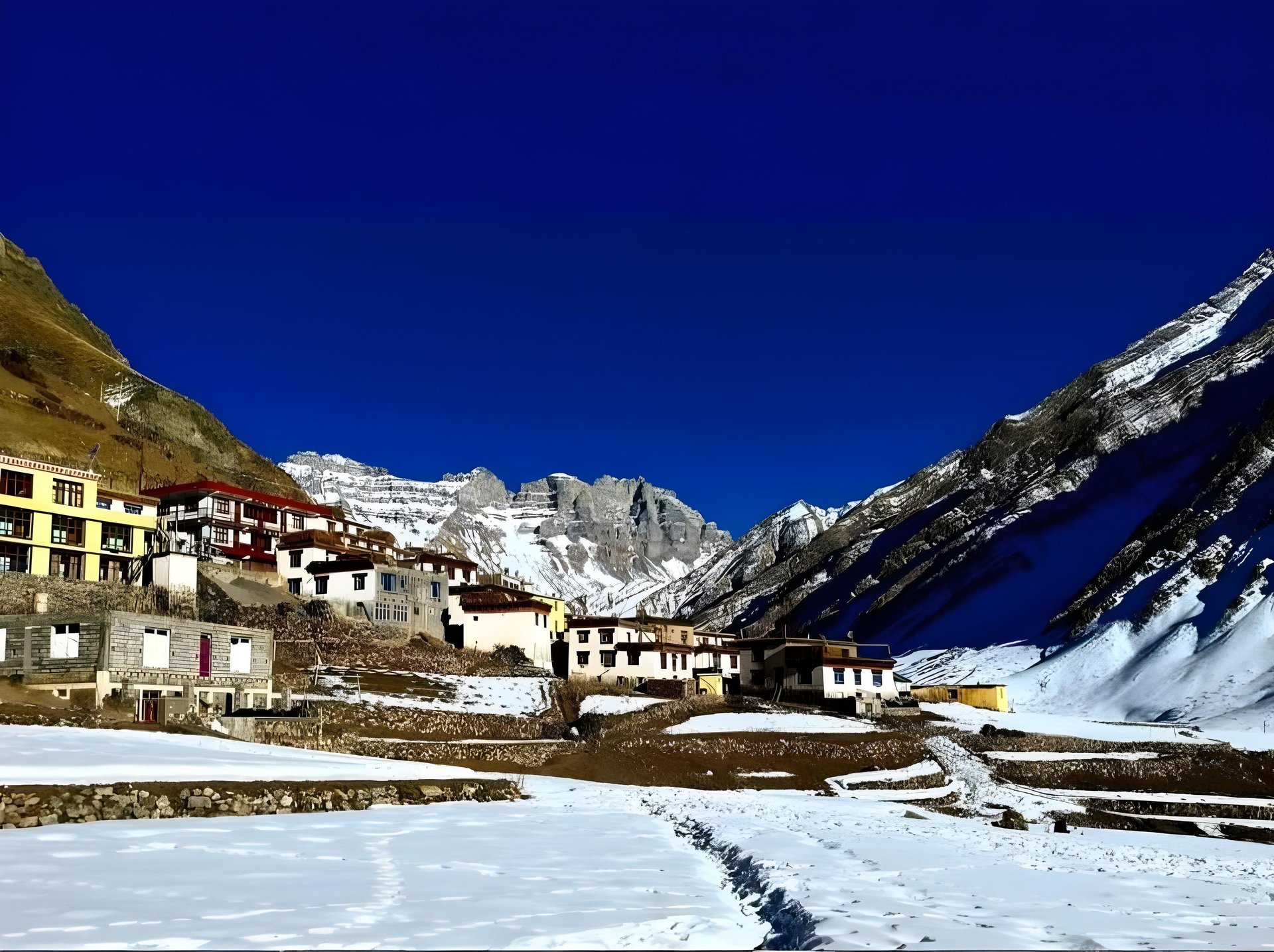 mountain range under blue sky