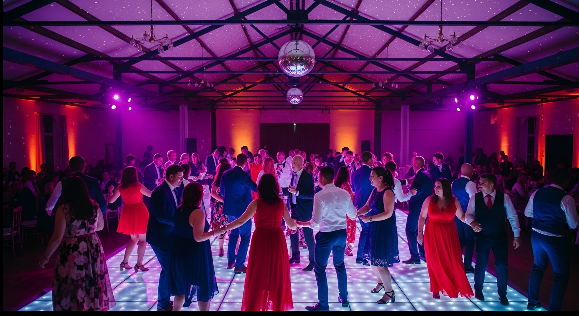 people partying under disco light