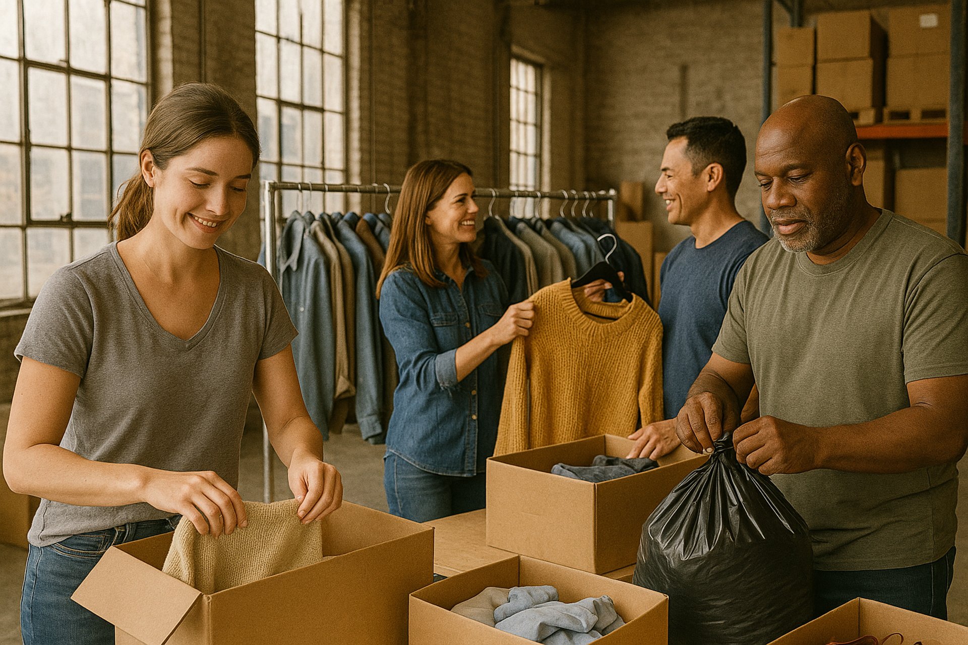person in blue crew neck t-shirt holding white plastic bag