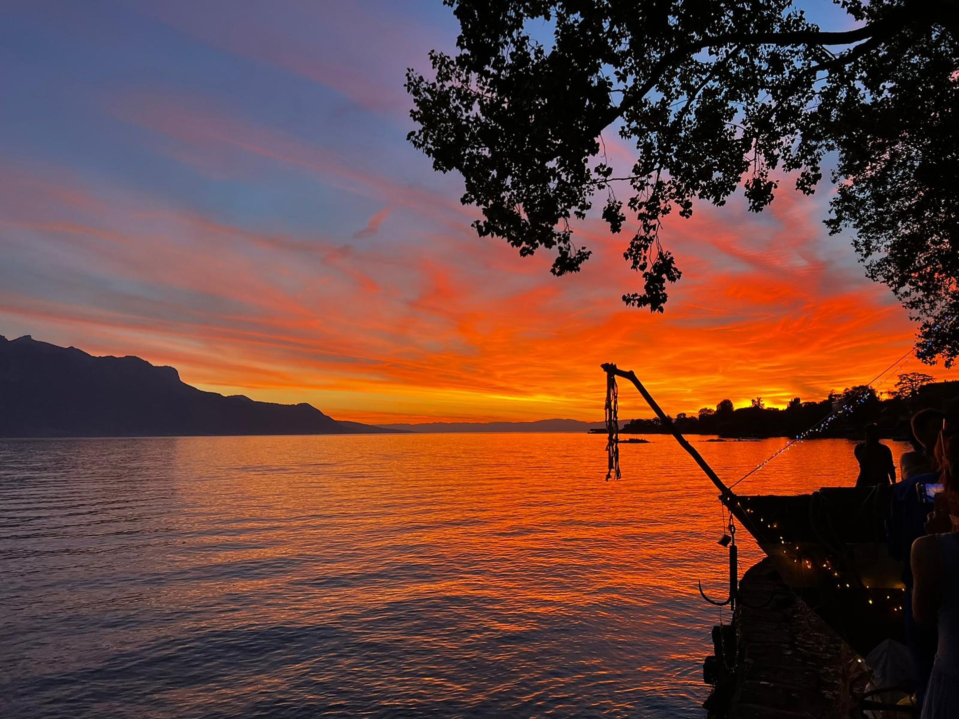 body of water during sunset