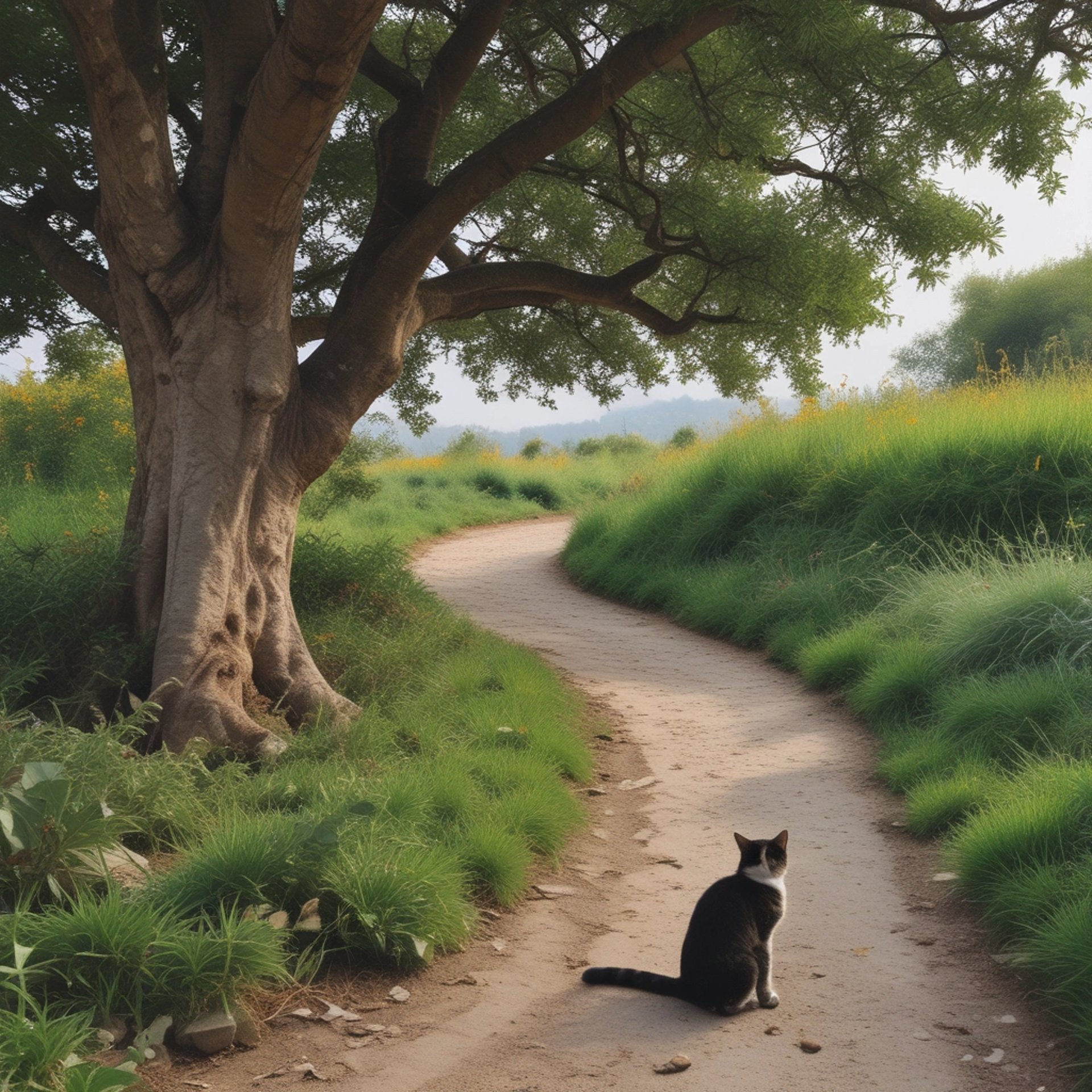 Il sentiero del benessere in versione cartone animato con gatto