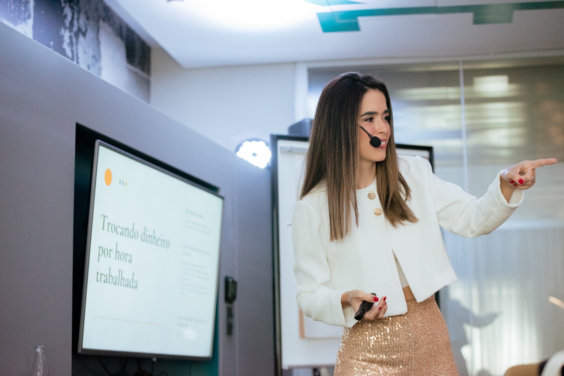 an abstract photo of a curved building with a blue sky in the background