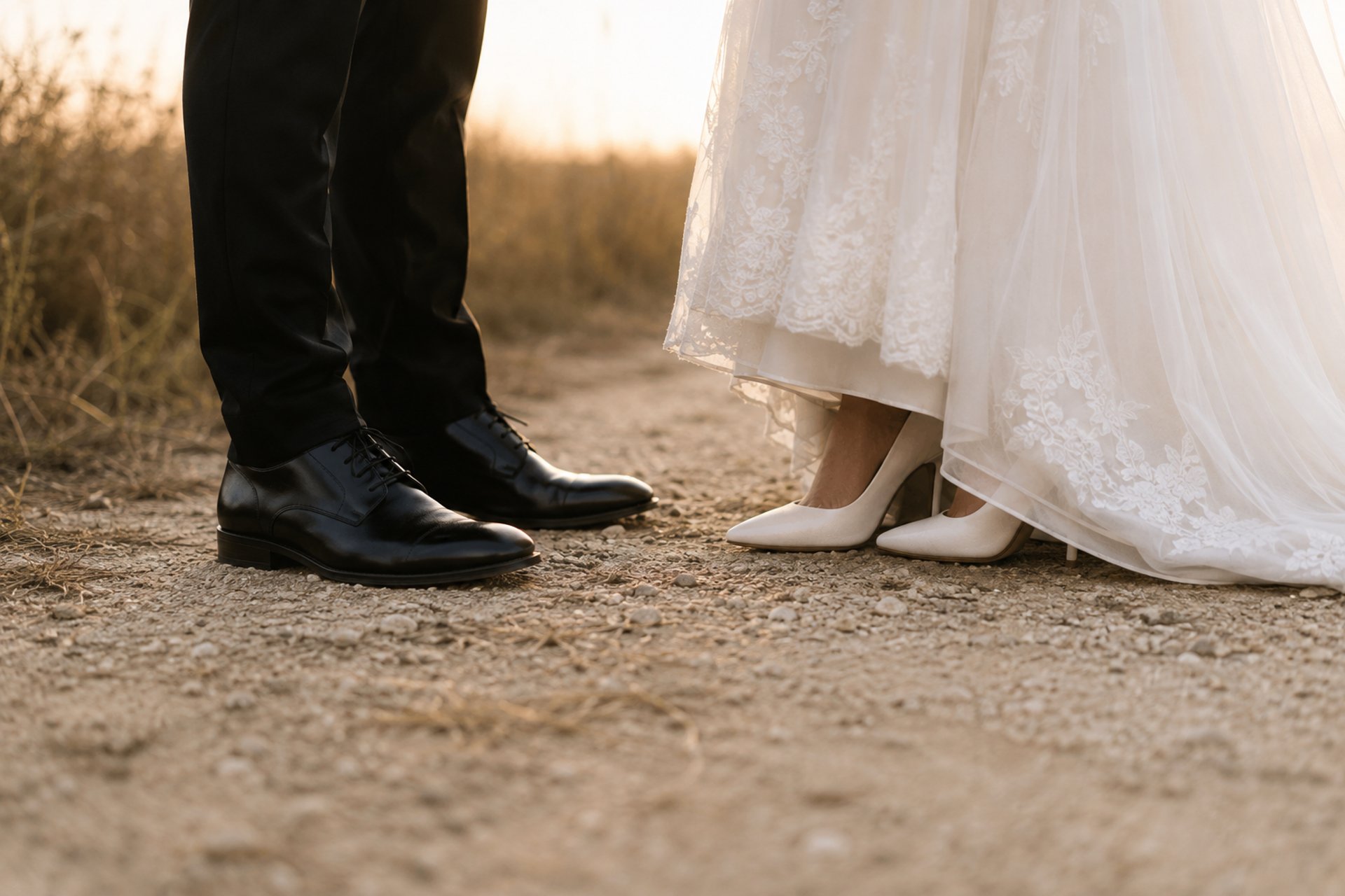 two people standing on brown wooden floor