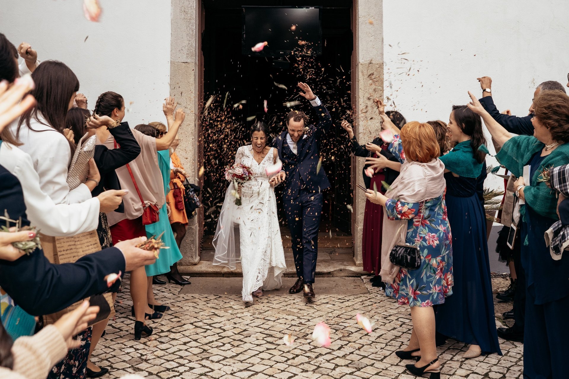 an abstract photo of a curved building with a blue sky in the background