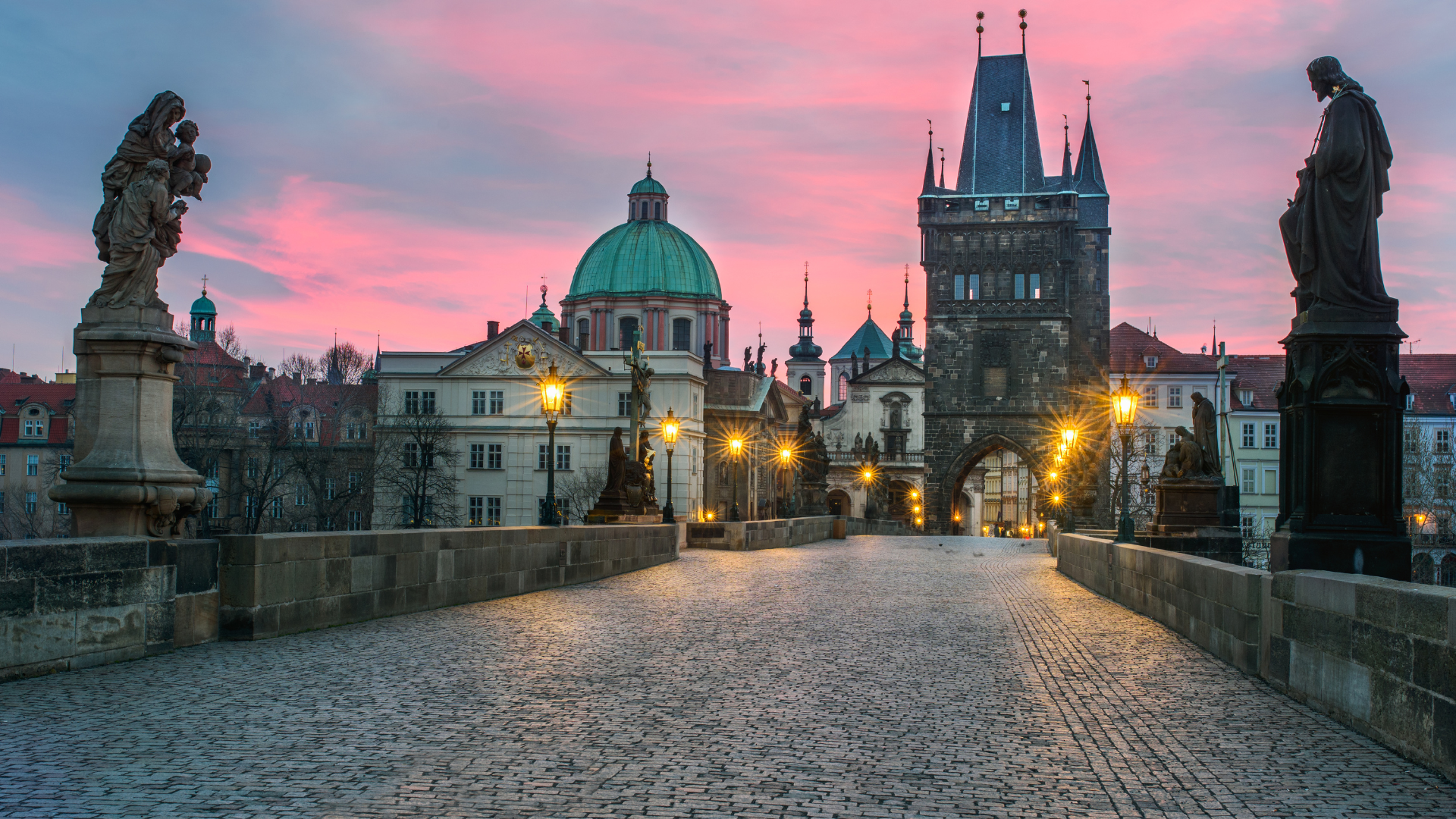 landscape photo of bridge with lights