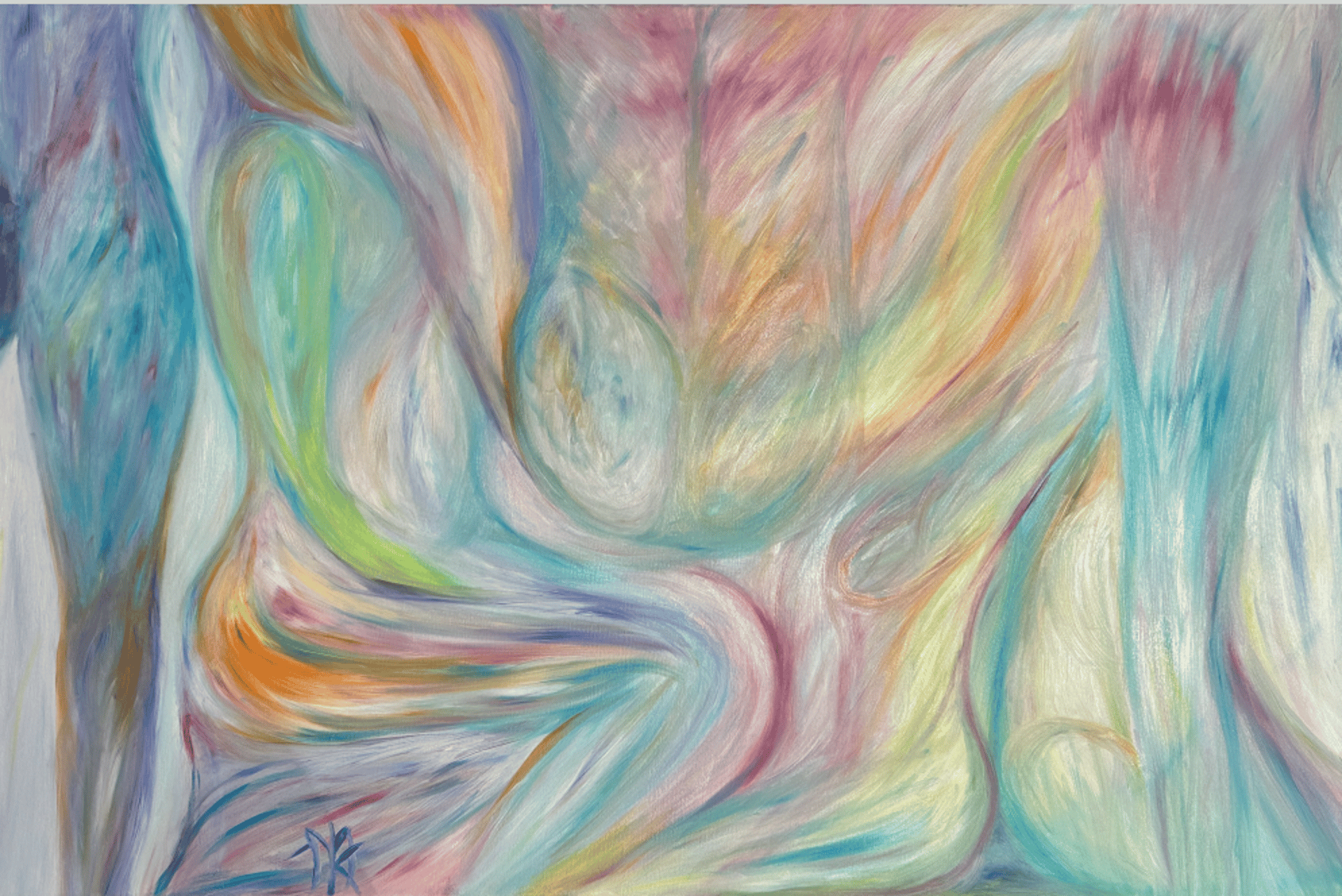 an abstract photo of a curved building with a blue sky in the background