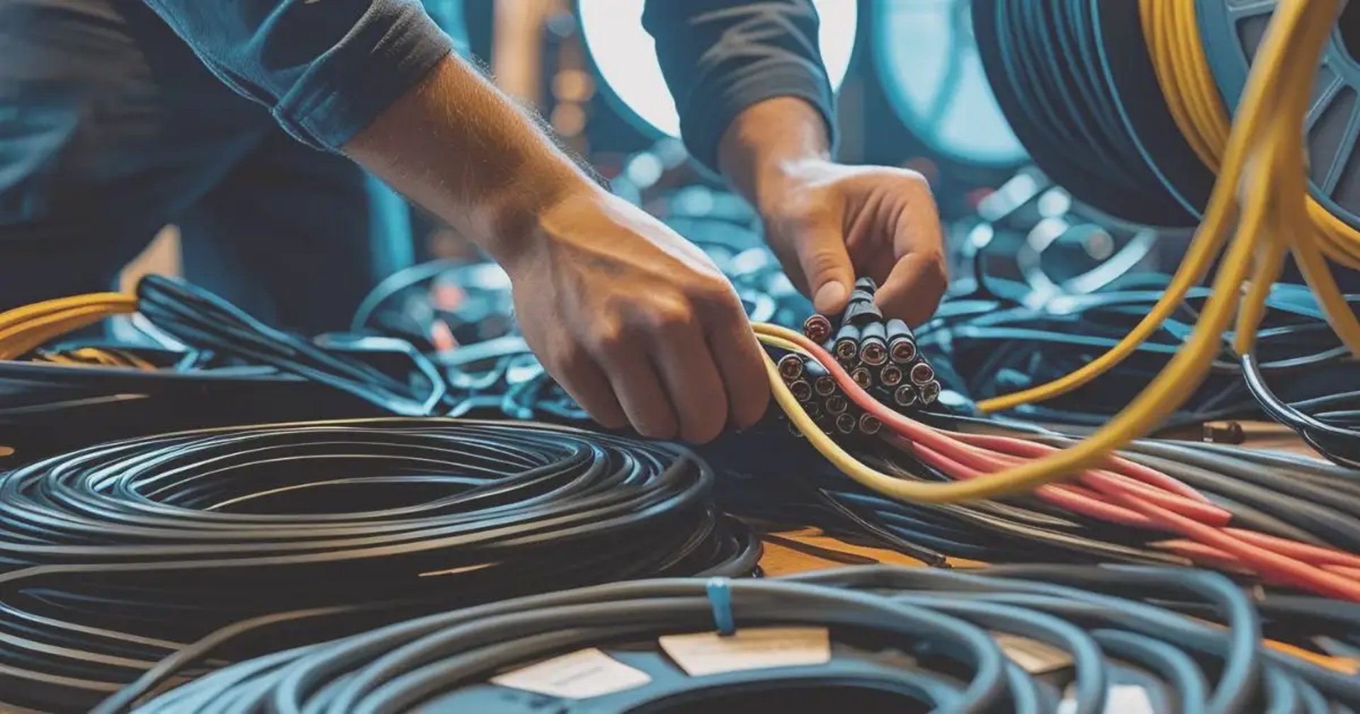 an abstract photo of a curved building with a blue sky in the background