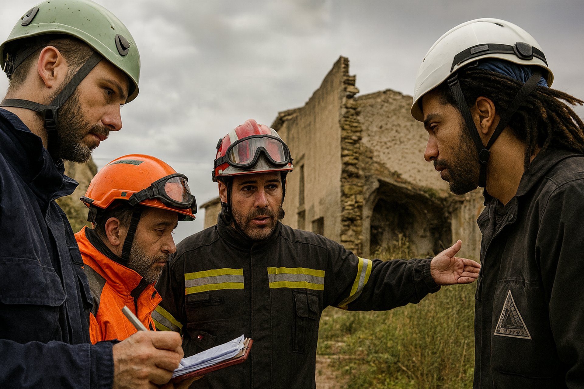 boy in white shirt sitting on orange and black backpack