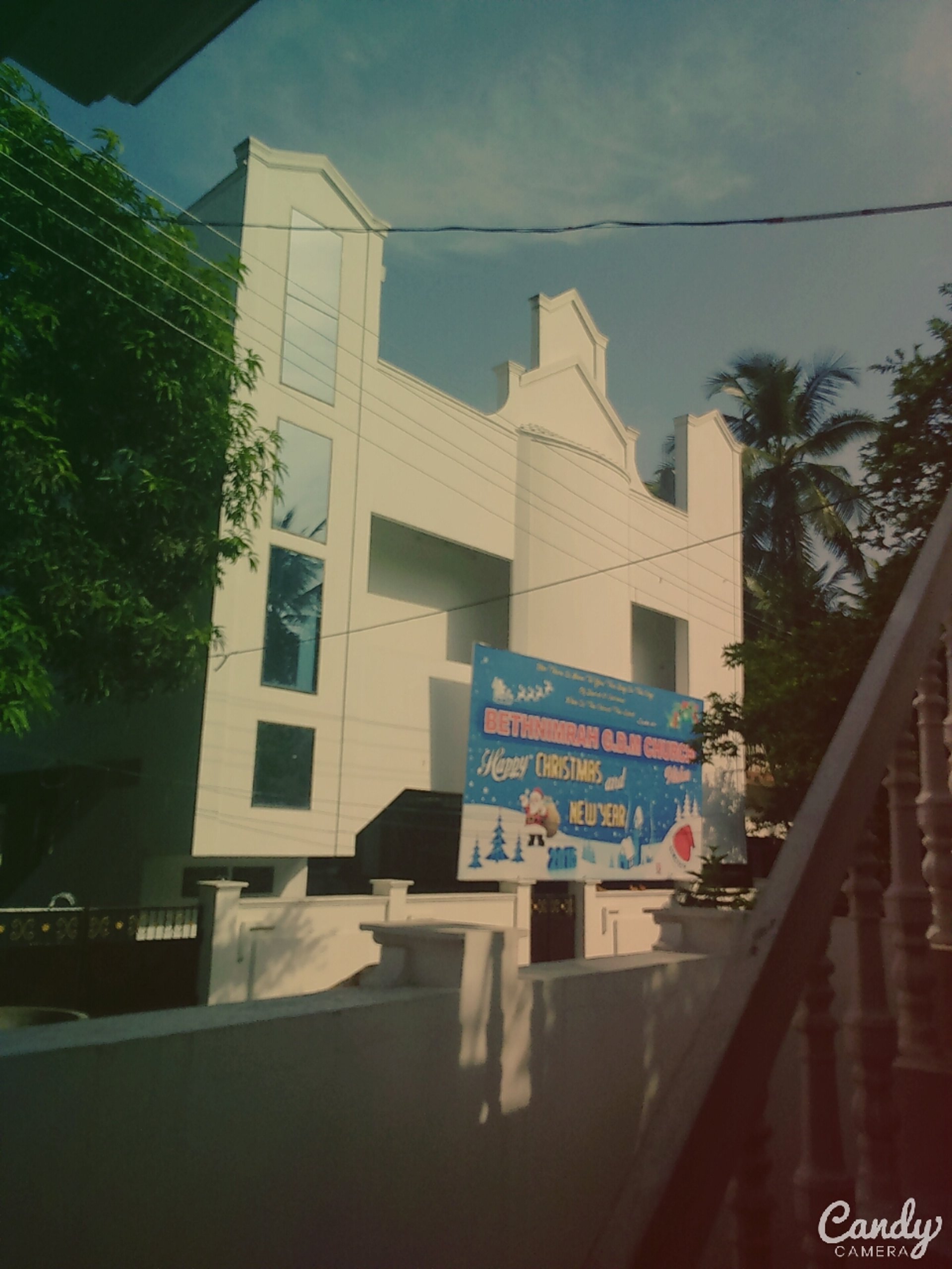 A solid, bright blue background is shown.