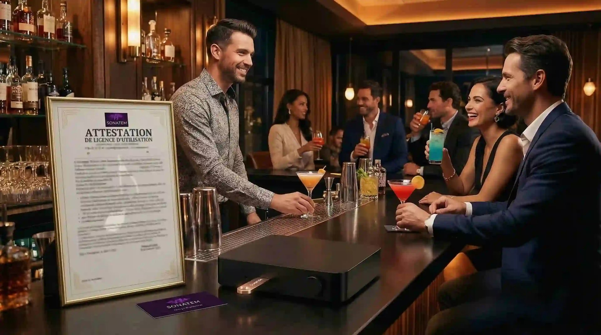 client sansacem Bar musique libre de droits SACEM