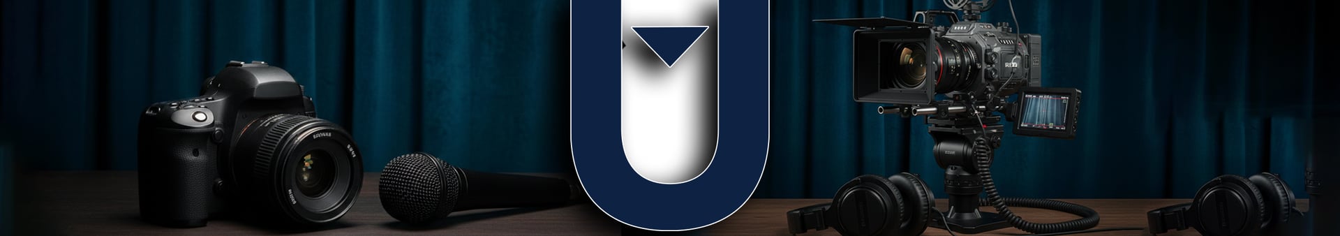 an abstract photo of a curved building with a blue sky in the background