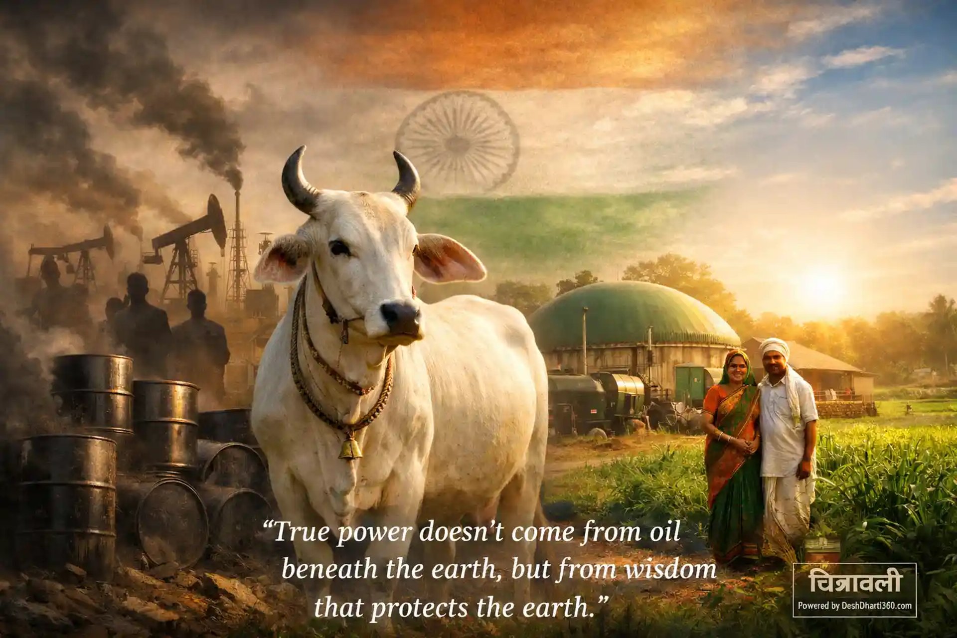 आत्मनिर्भर भारत और पर्यावरण संरक्षण का प्रतीक – गोबर गैस बनाम तेल आधारित ऊर्जा व्यवस्था