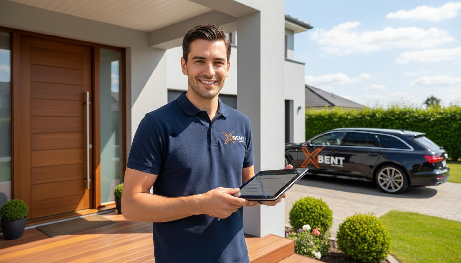 an abstract photo of a curved building with a blue sky in the background