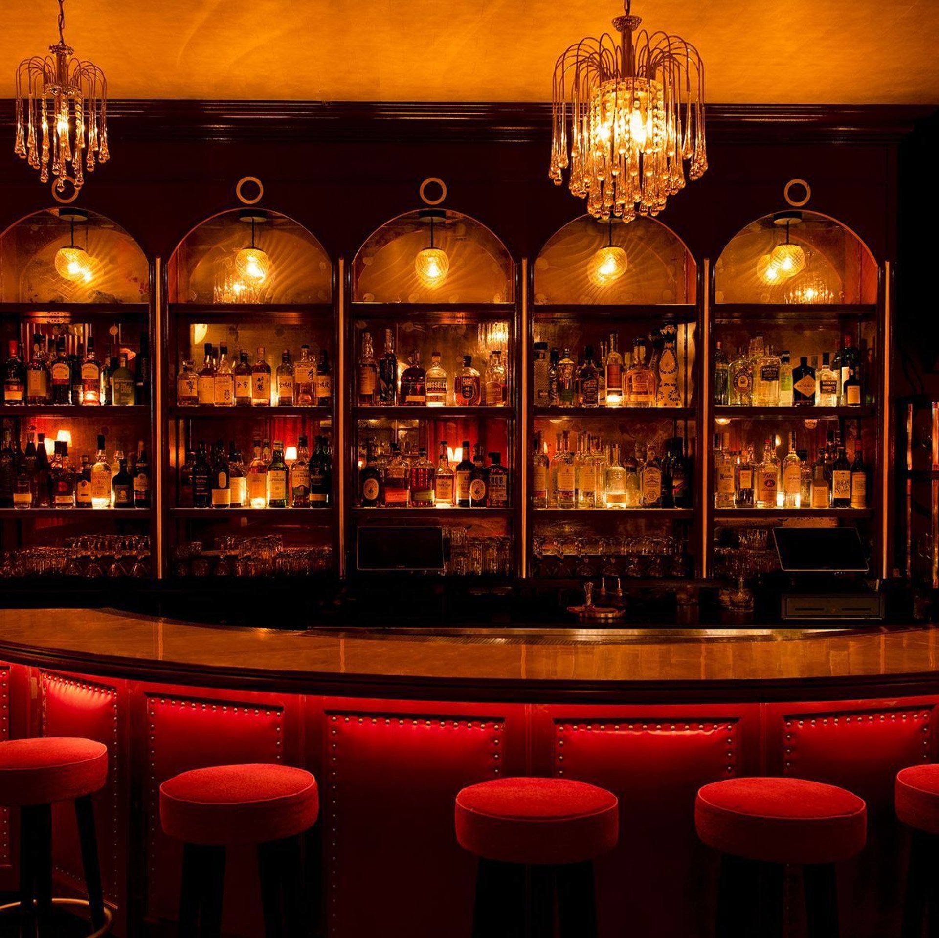 red and black concrete building during nighttime