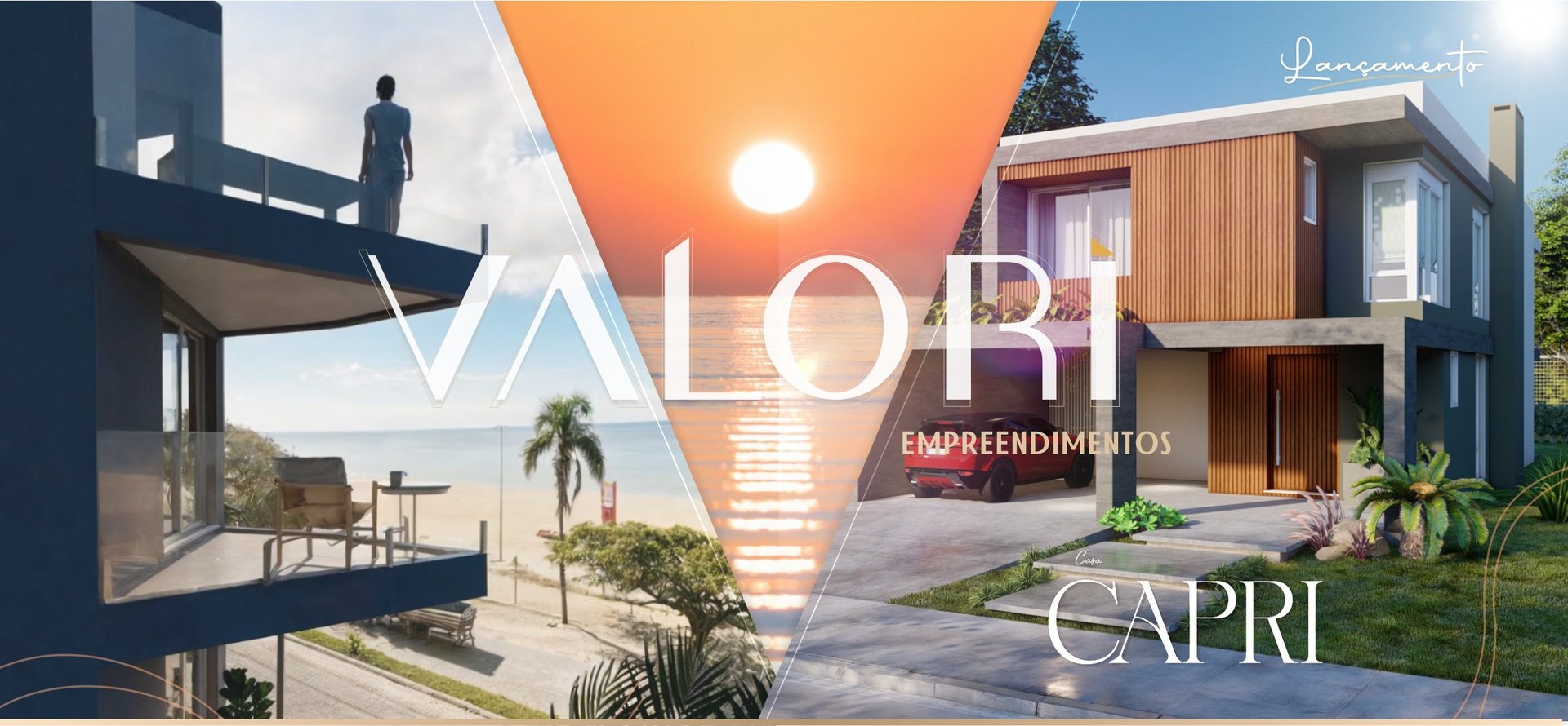 Nascer do sol na praia do laranjal em Pelotas. Um figueira centenária e uma casa de salva-vidas em frente ao prédio Orla