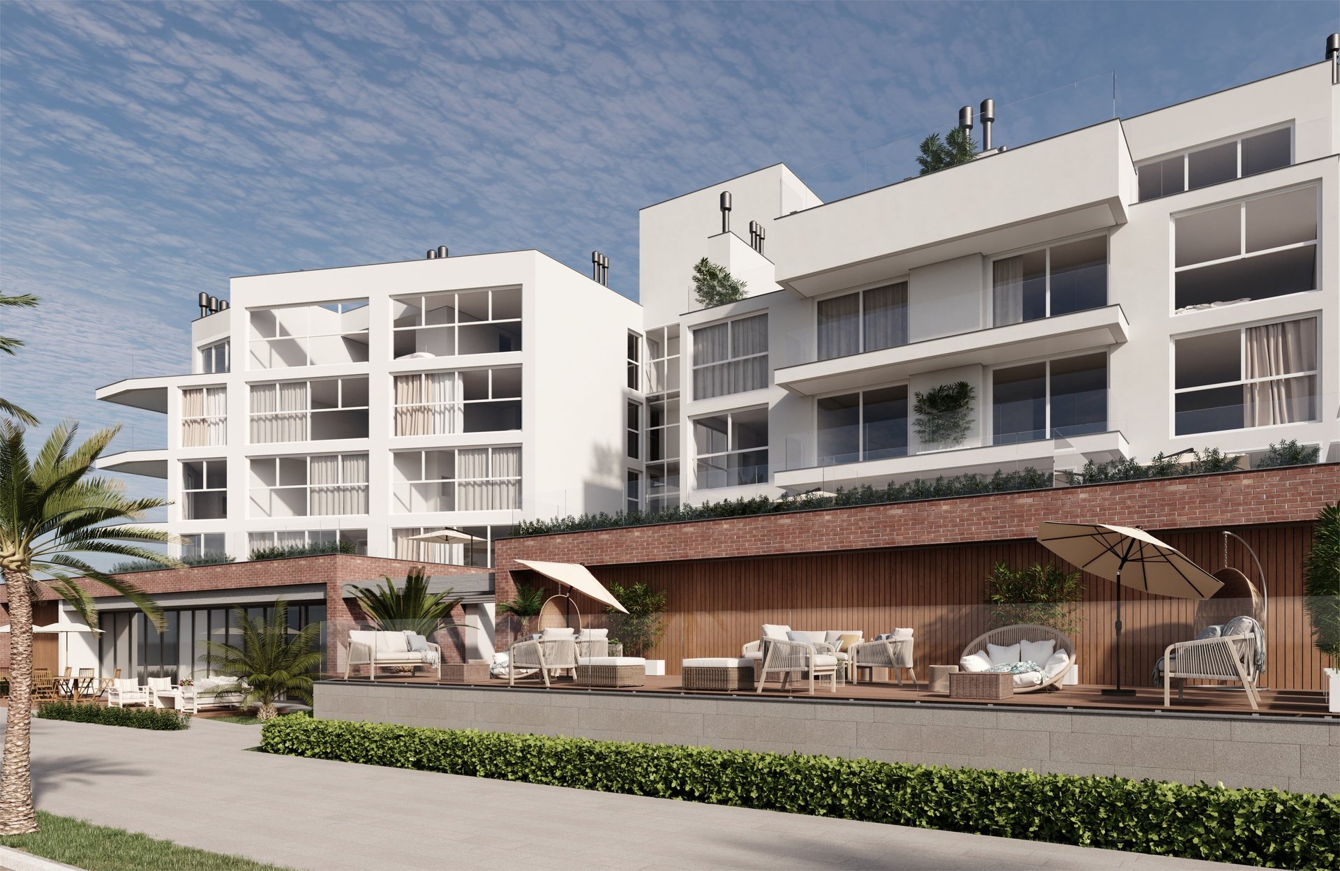 Vista deck lagoa prédio multifamiliar ORLA Laranjal na cidade de Pelotas. Construtora Valori Empreendimentos