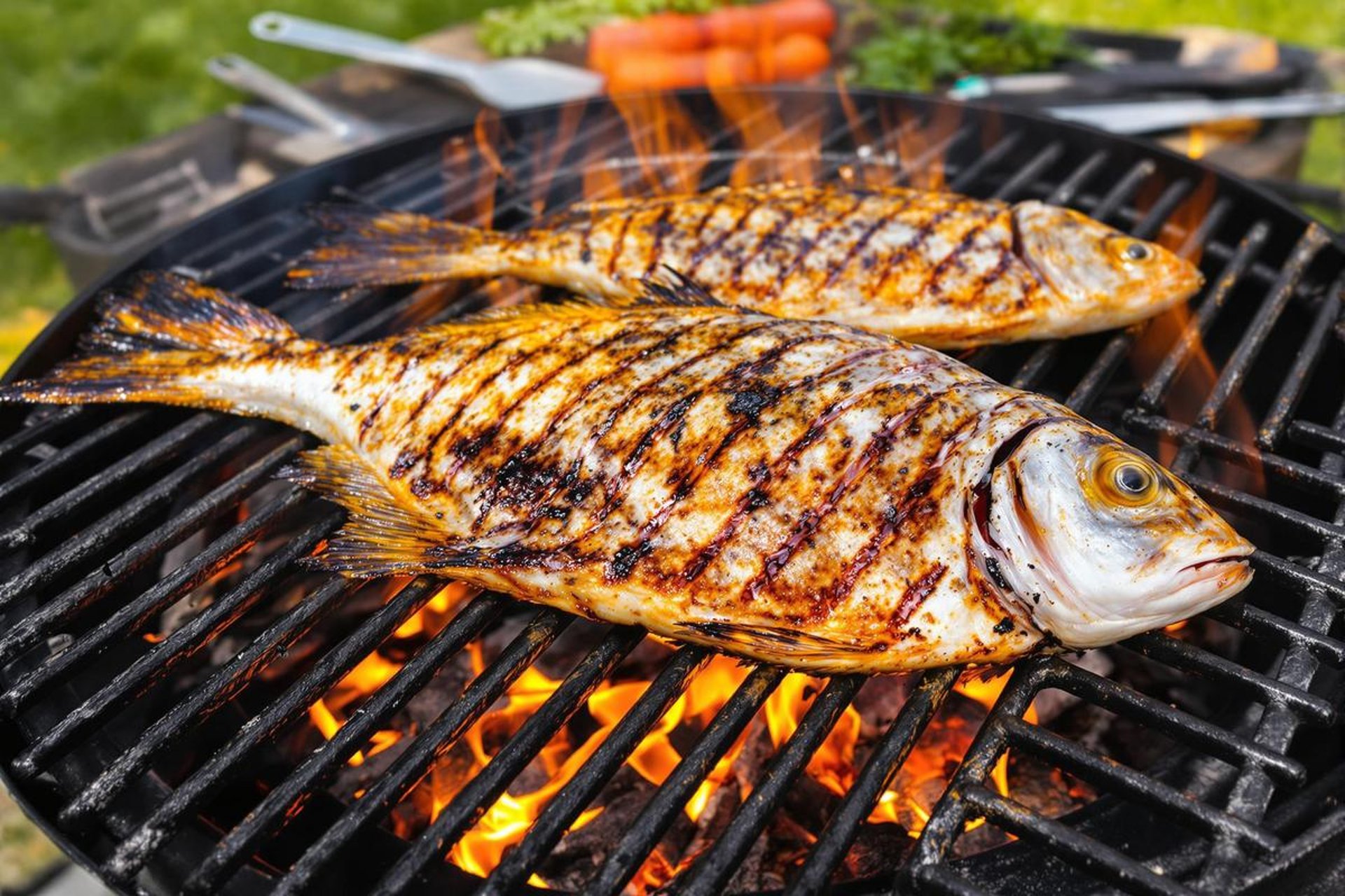 gray metal tong and grilled meat with fire