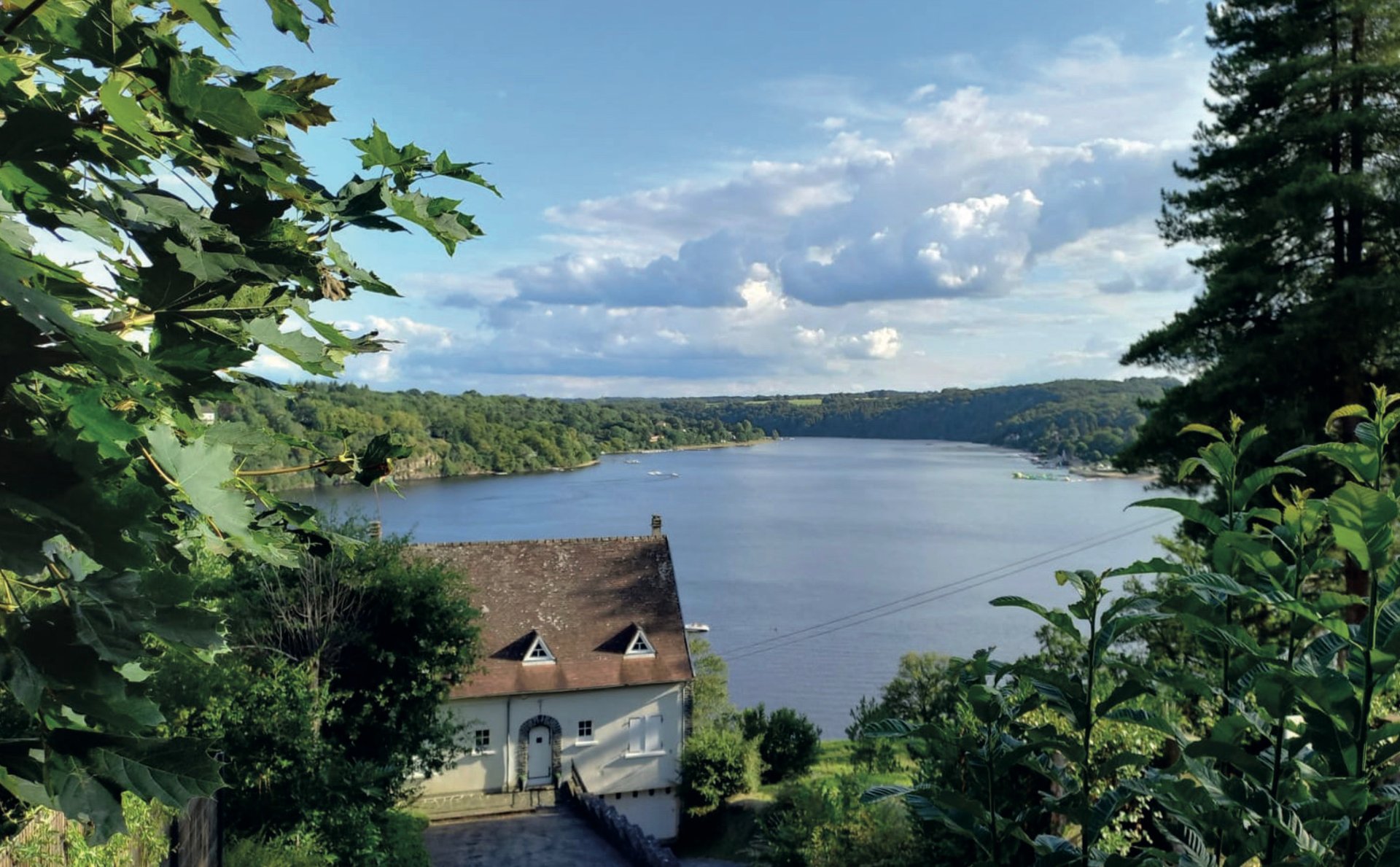 an abstract photo of a curved building with a blue sky in the background