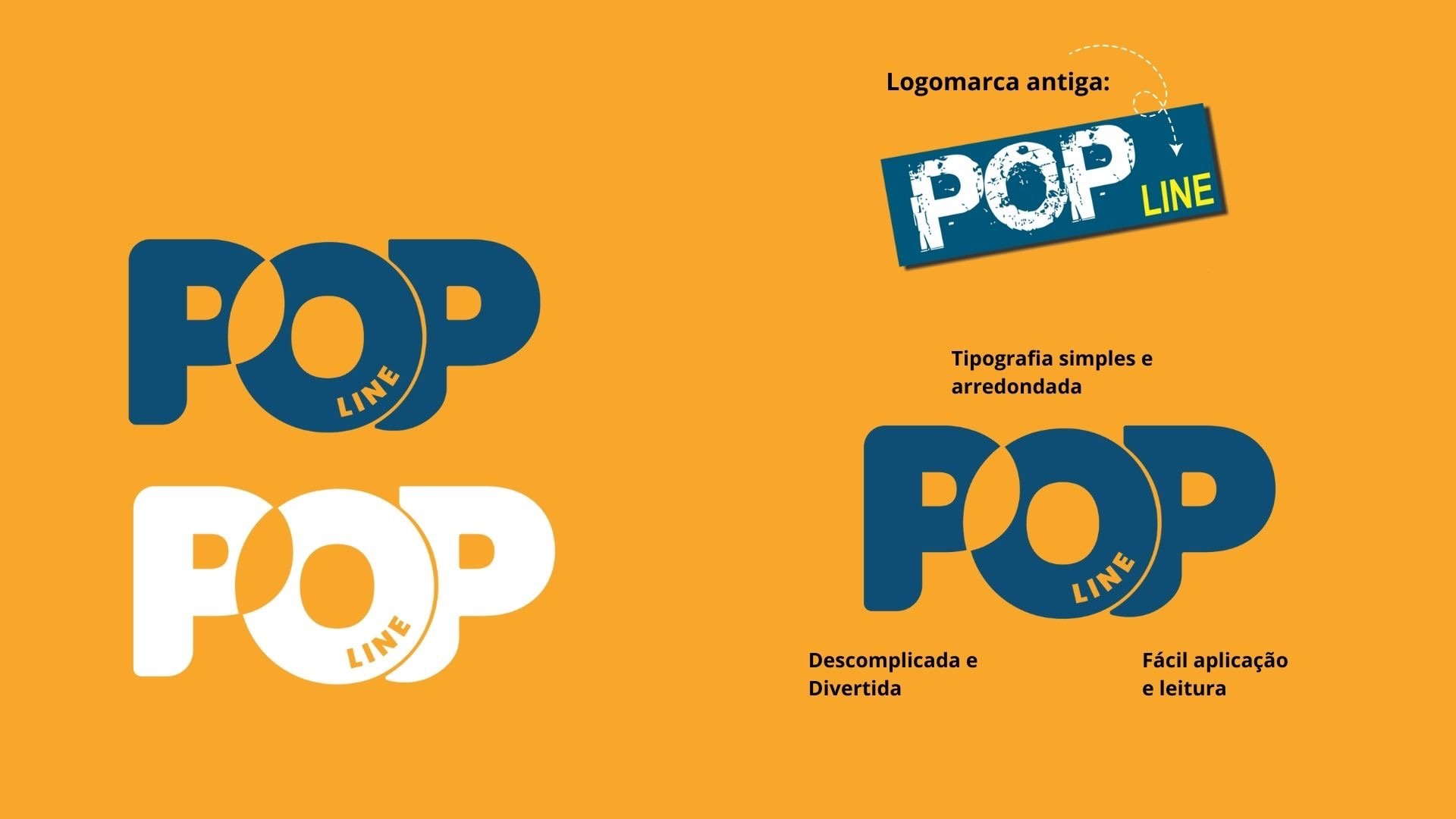 Logotipo da POP Line, especializado em cabos para instrumentos musicais, sobre um fundo laranja e amarelo vibrante.