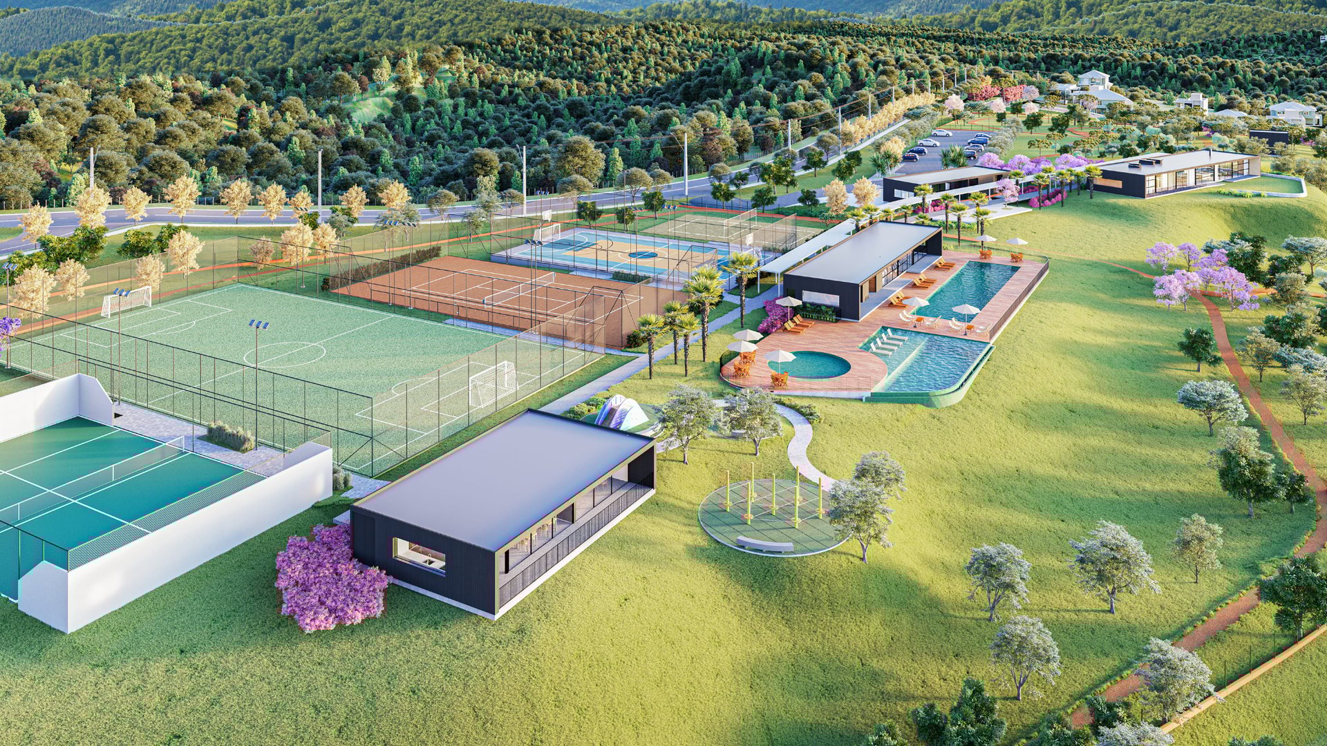 an abstract photo of a curved building with a blue sky in the background