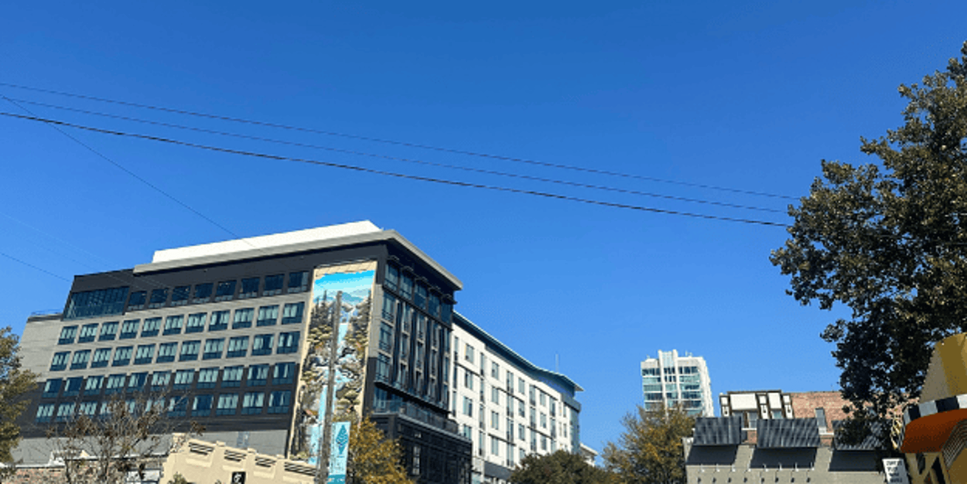 Downtown Asheville Aloft and Arras buildings representing Jack's Locksmith residential, commercial, & auto locksmith service
