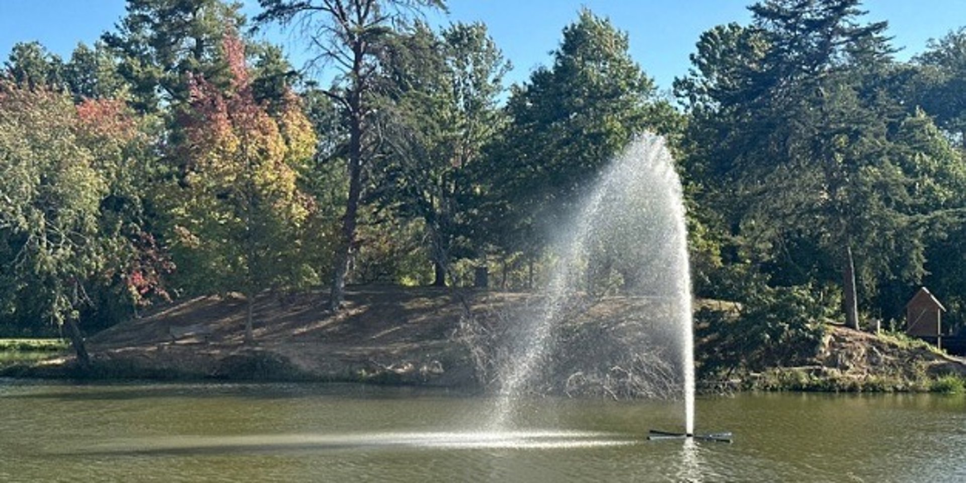 Lake Louise fountain in Weaverville NC, representing local Jack's Locksmith home, car, and business services