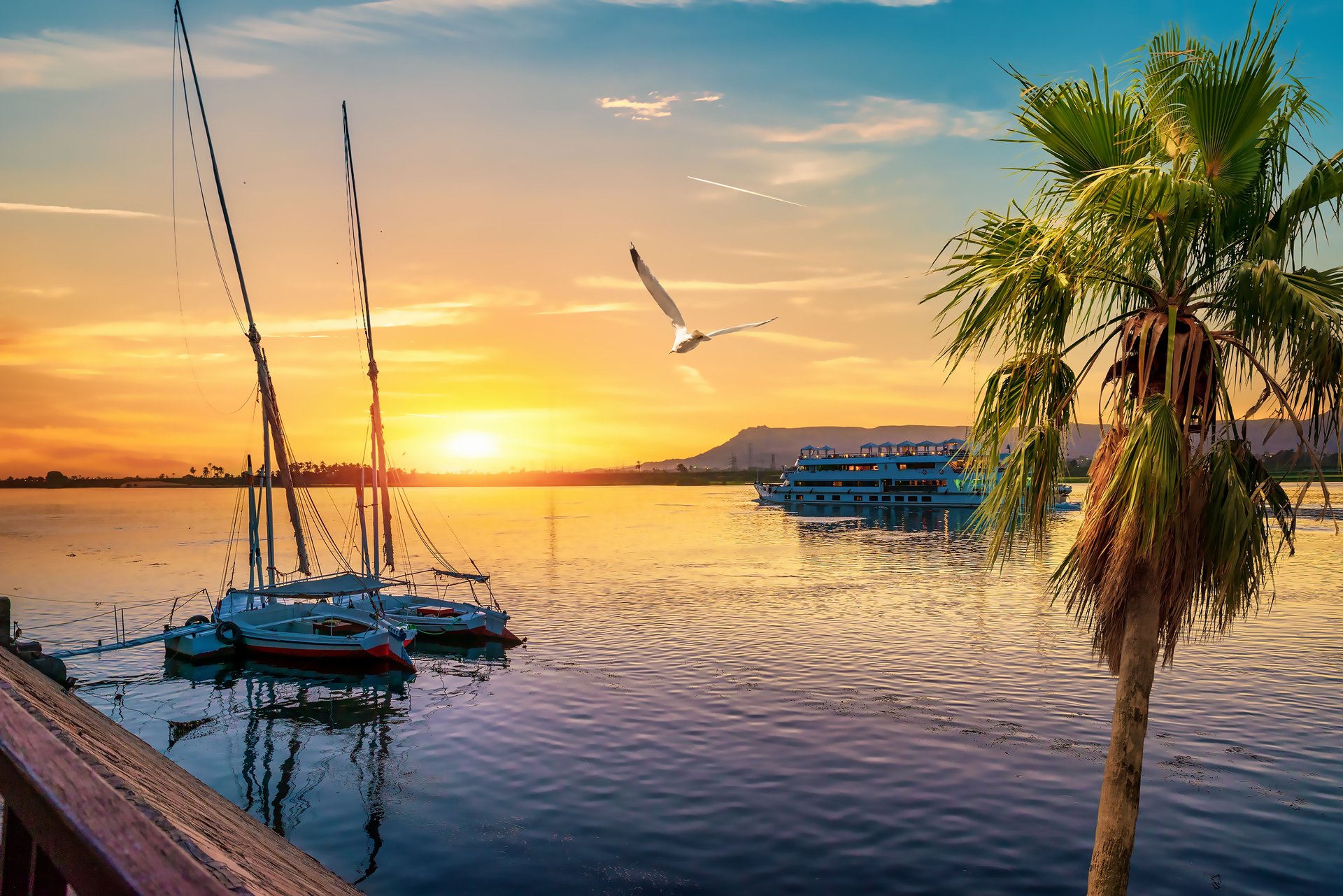 coucher de soleil sur le Nile