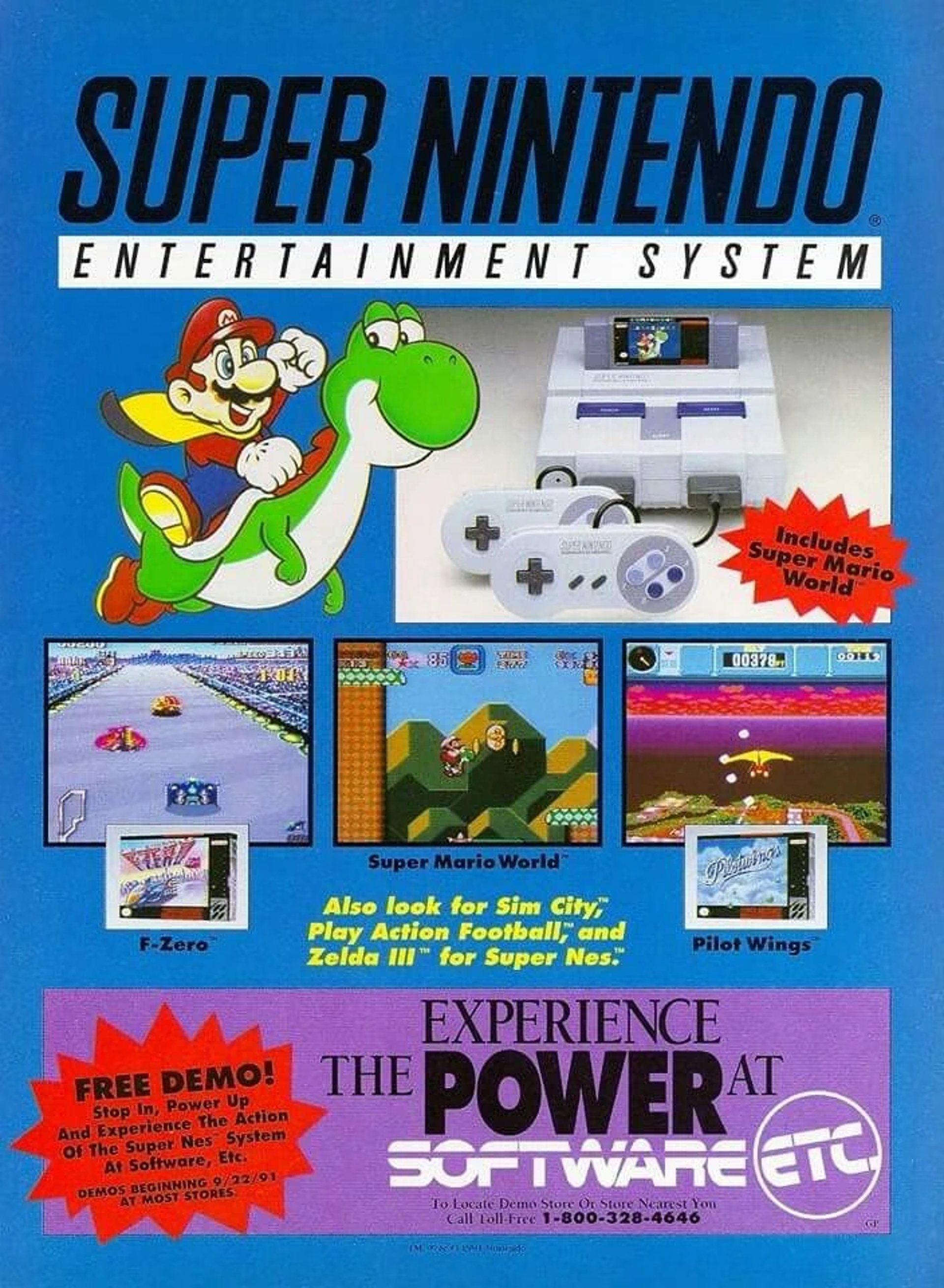 SNES: Super Nintendo games (Super Famicom) ad.