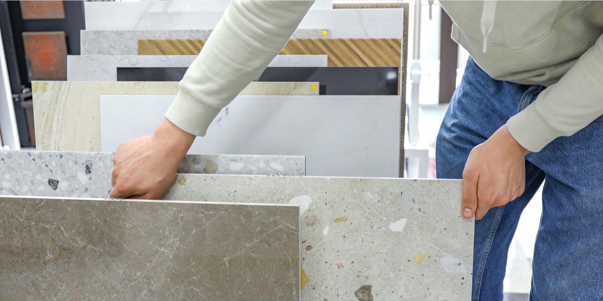 Man choosing tile