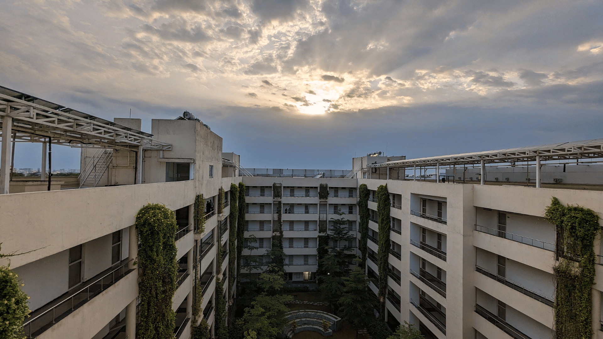 aerial photography green and white concrete building
