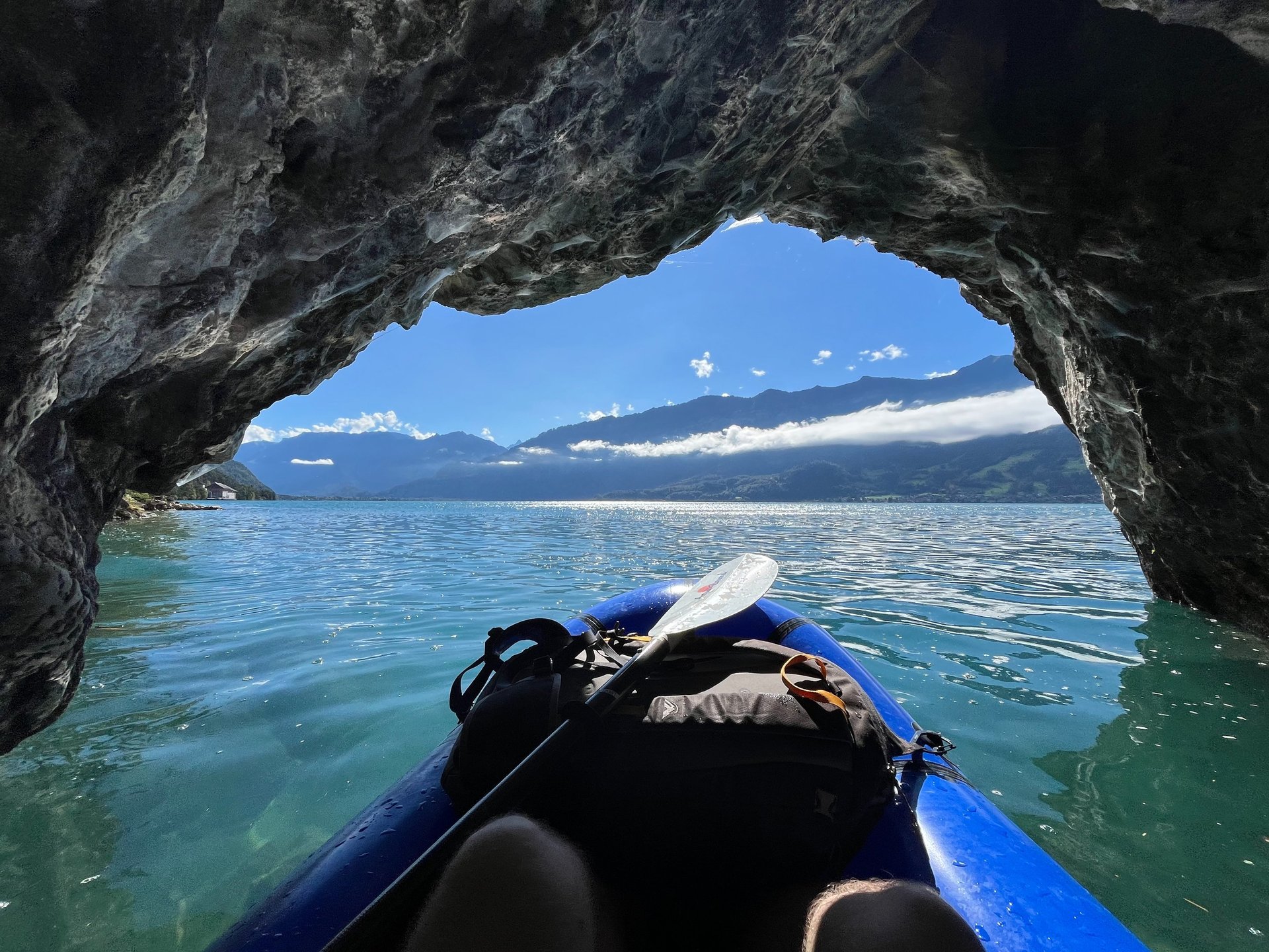A small sea cave on Lake Thun