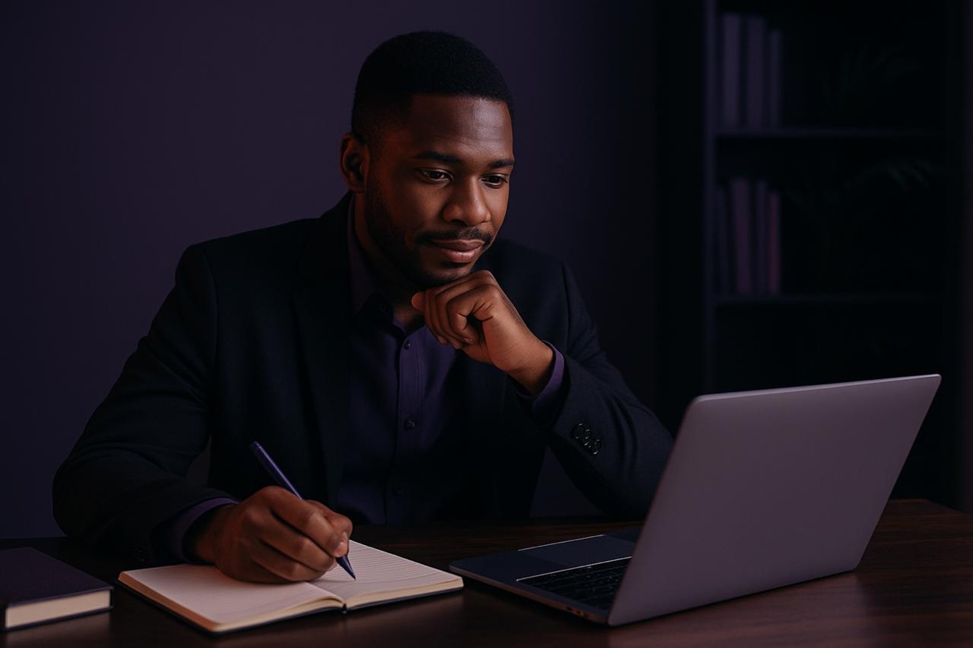 person wearing suit reading business newspaper