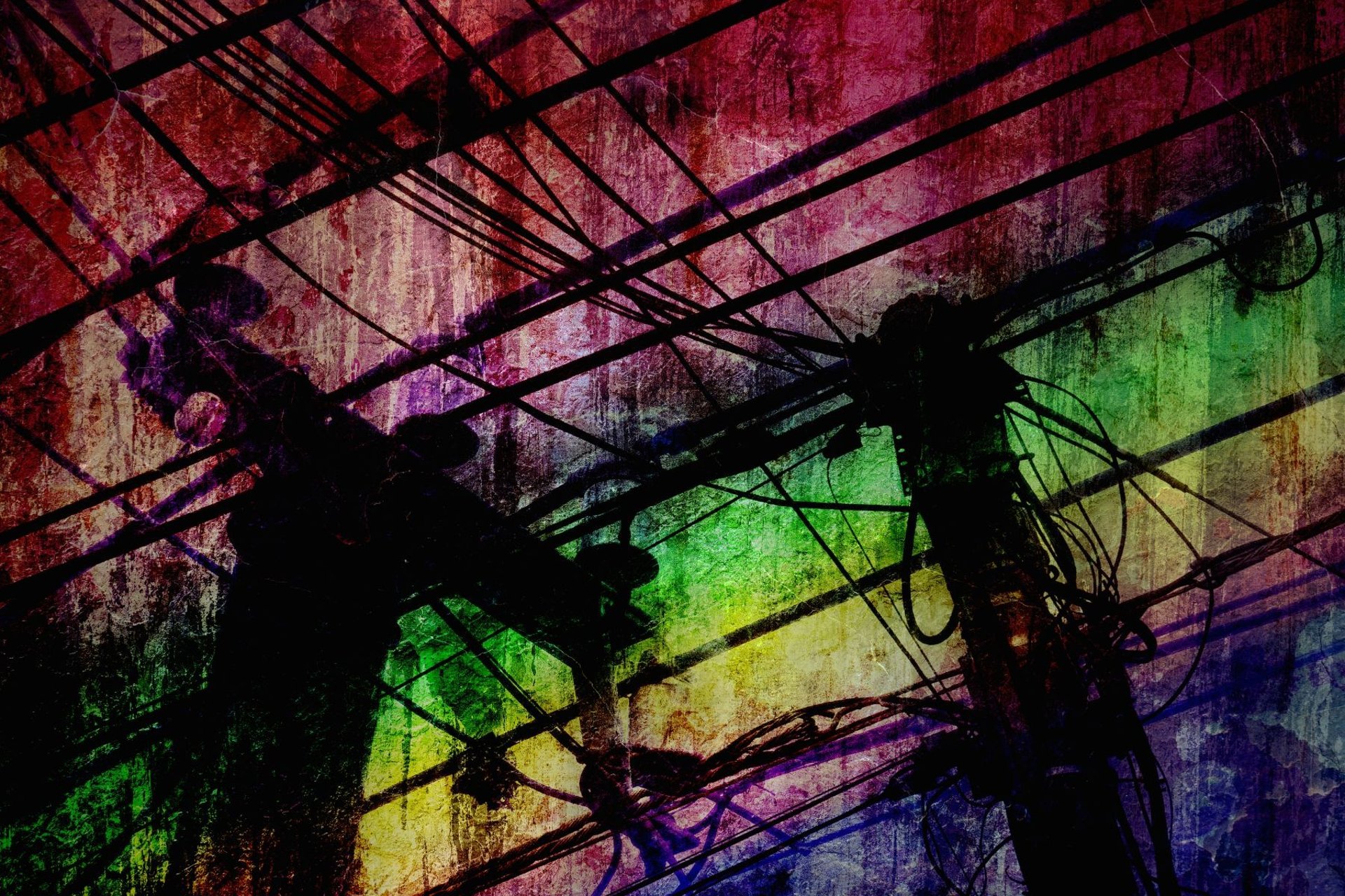 a close up of a black and brown abstract painting