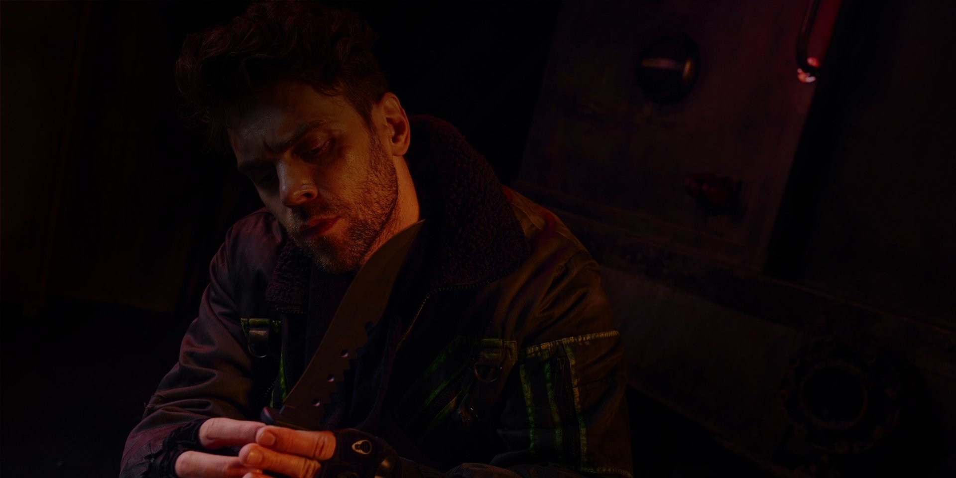 an abstract photo of a curved building with a blue sky in the background