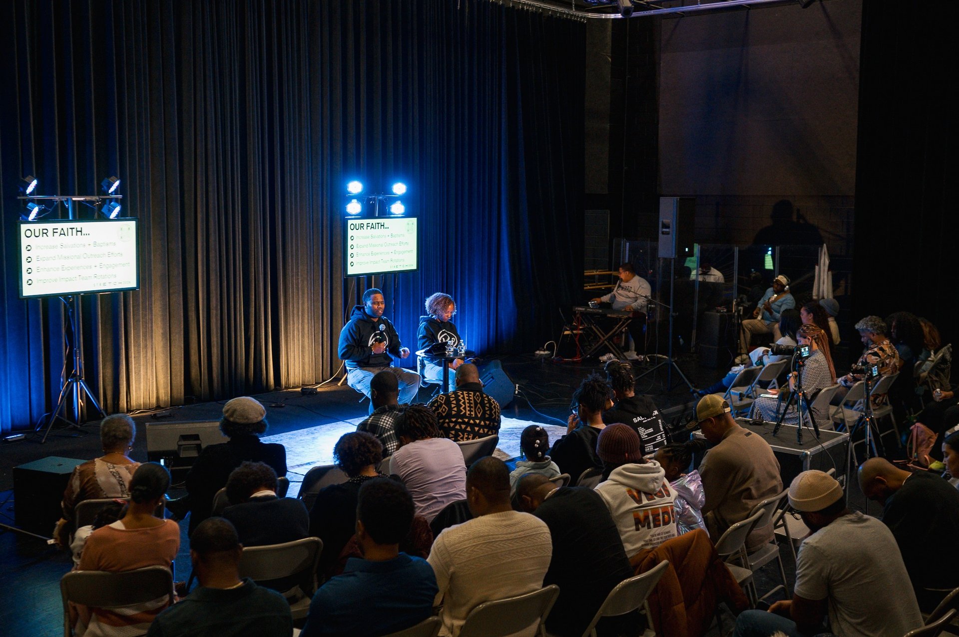 black cake with green light