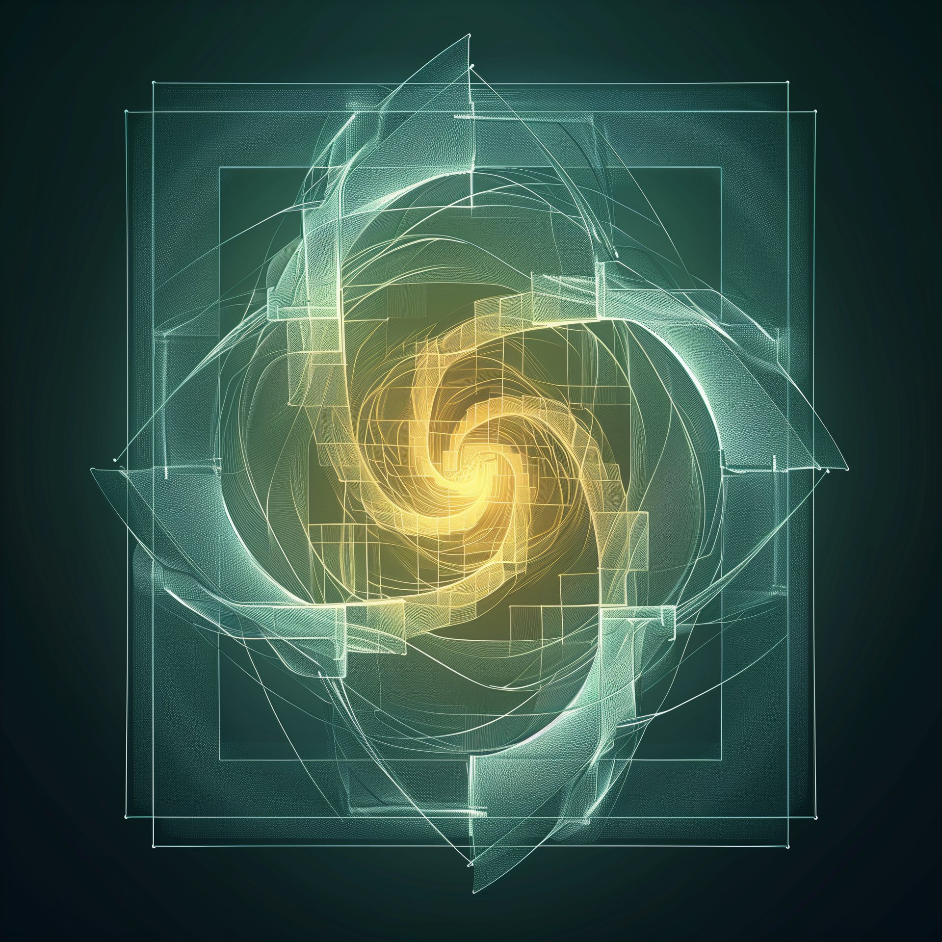 an abstract photo of a curved building with a blue sky in the background