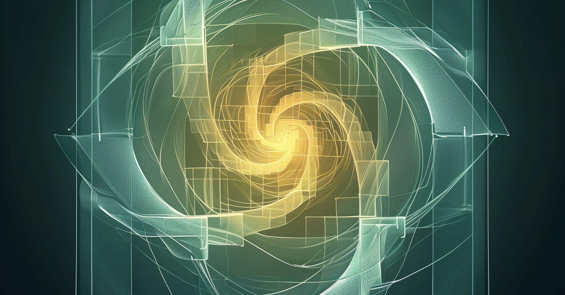 an abstract photo of a curved building with a blue sky in the background