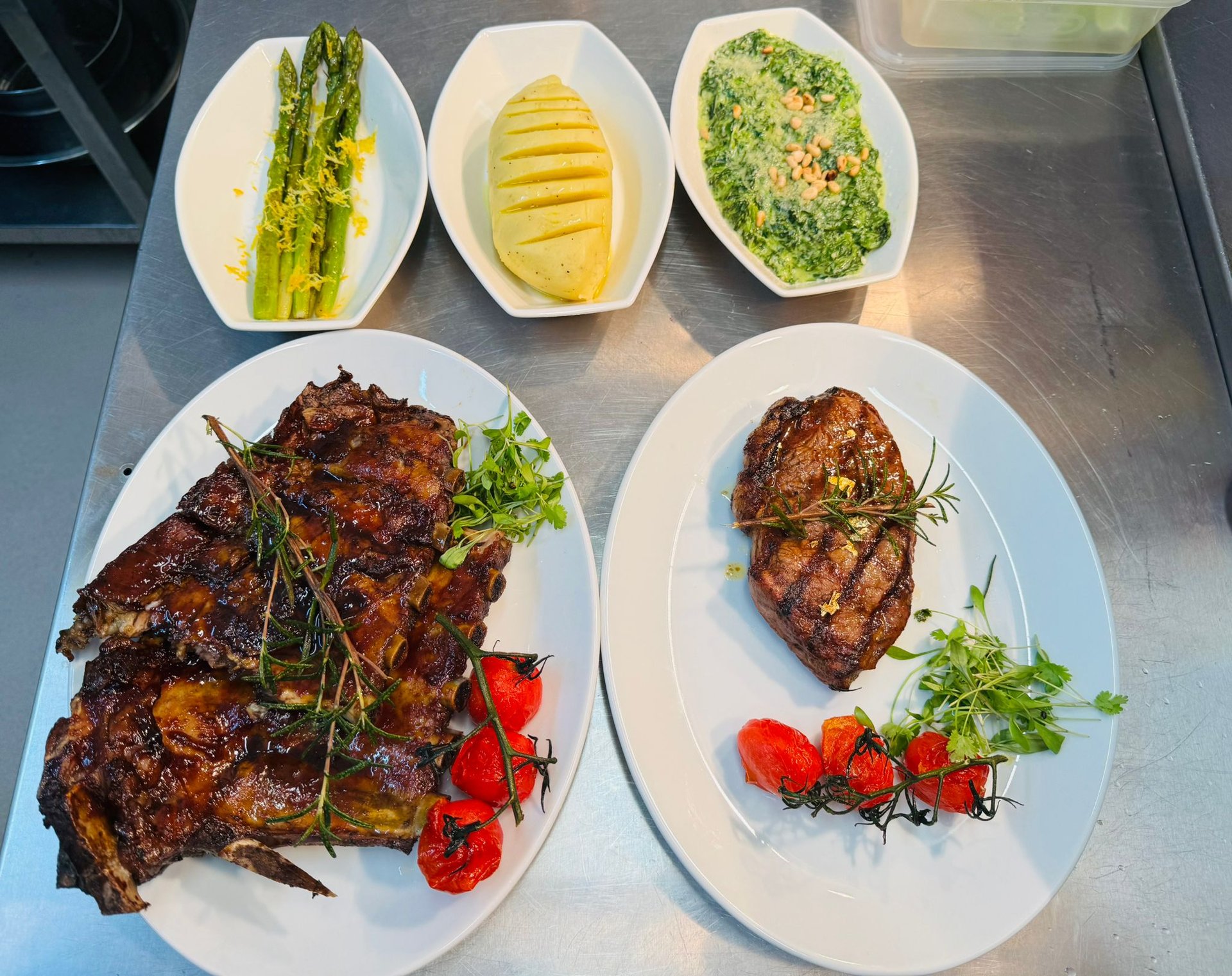 steak and wine neon light signage