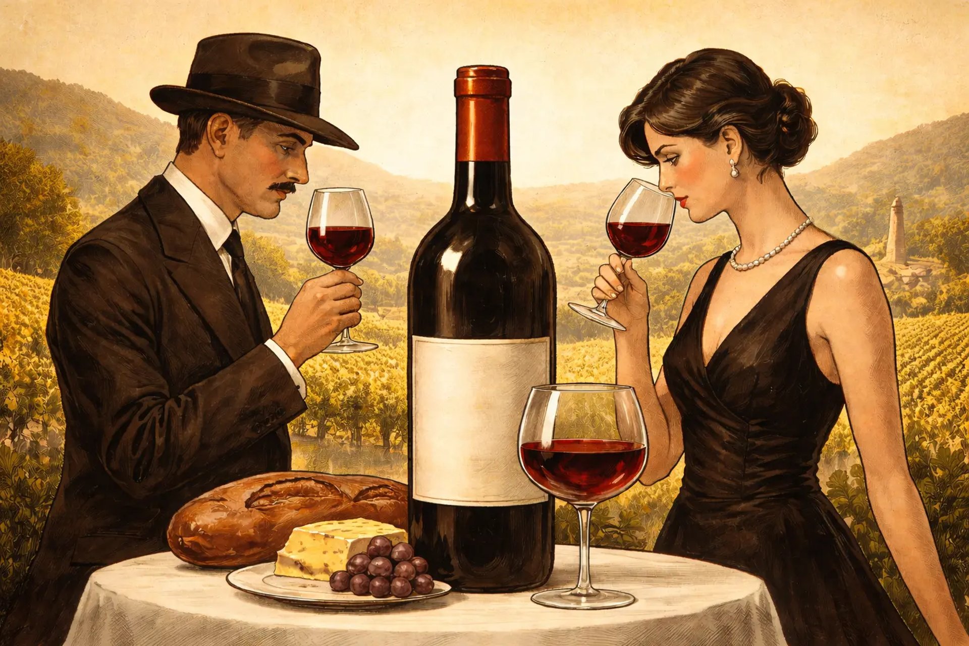 Une femme et une homme dégustent du vin