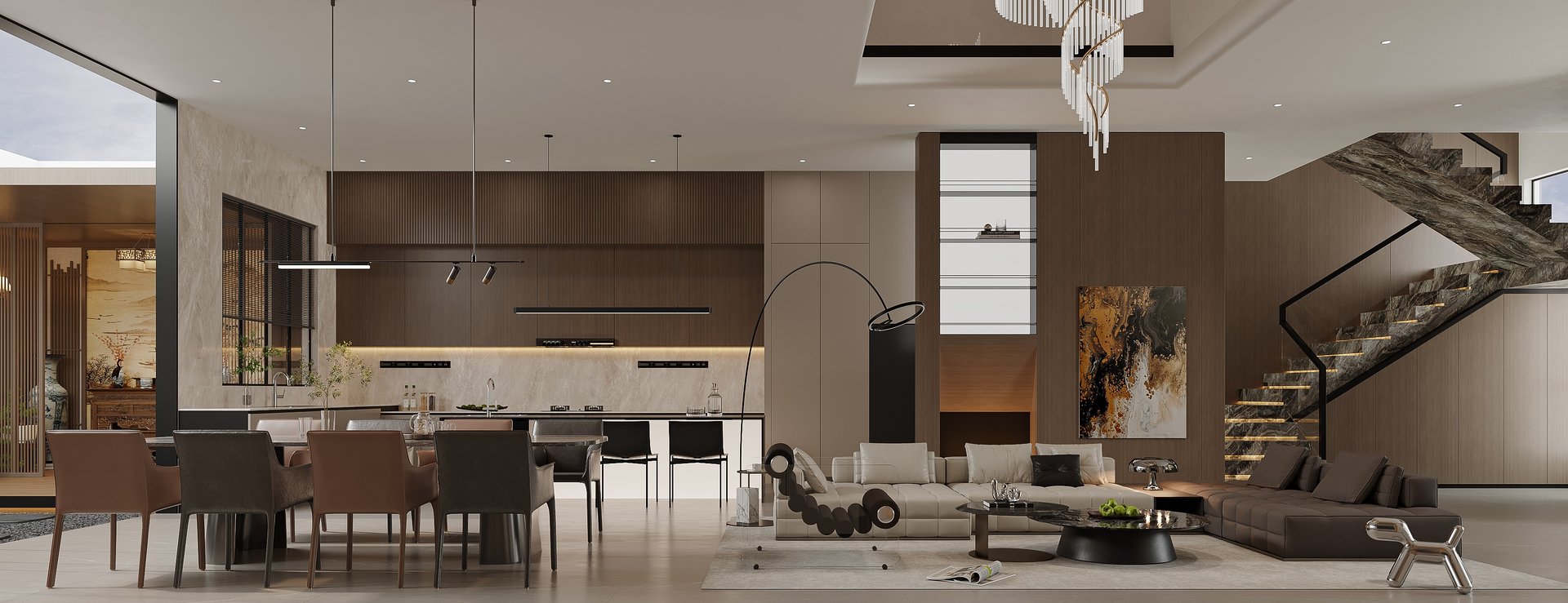 an abstract photo of a curved building with a blue sky in the background