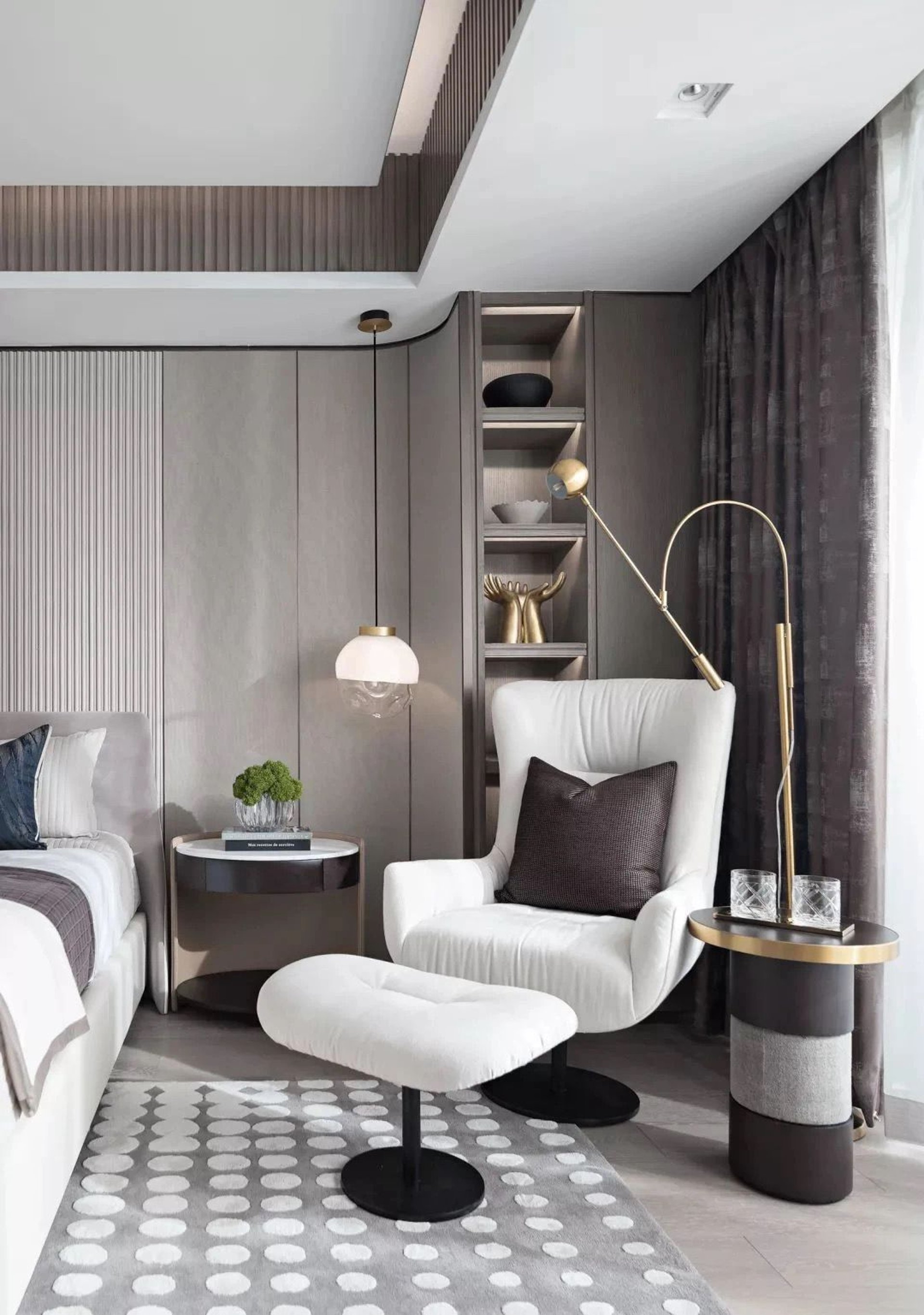a room with a couch and a table