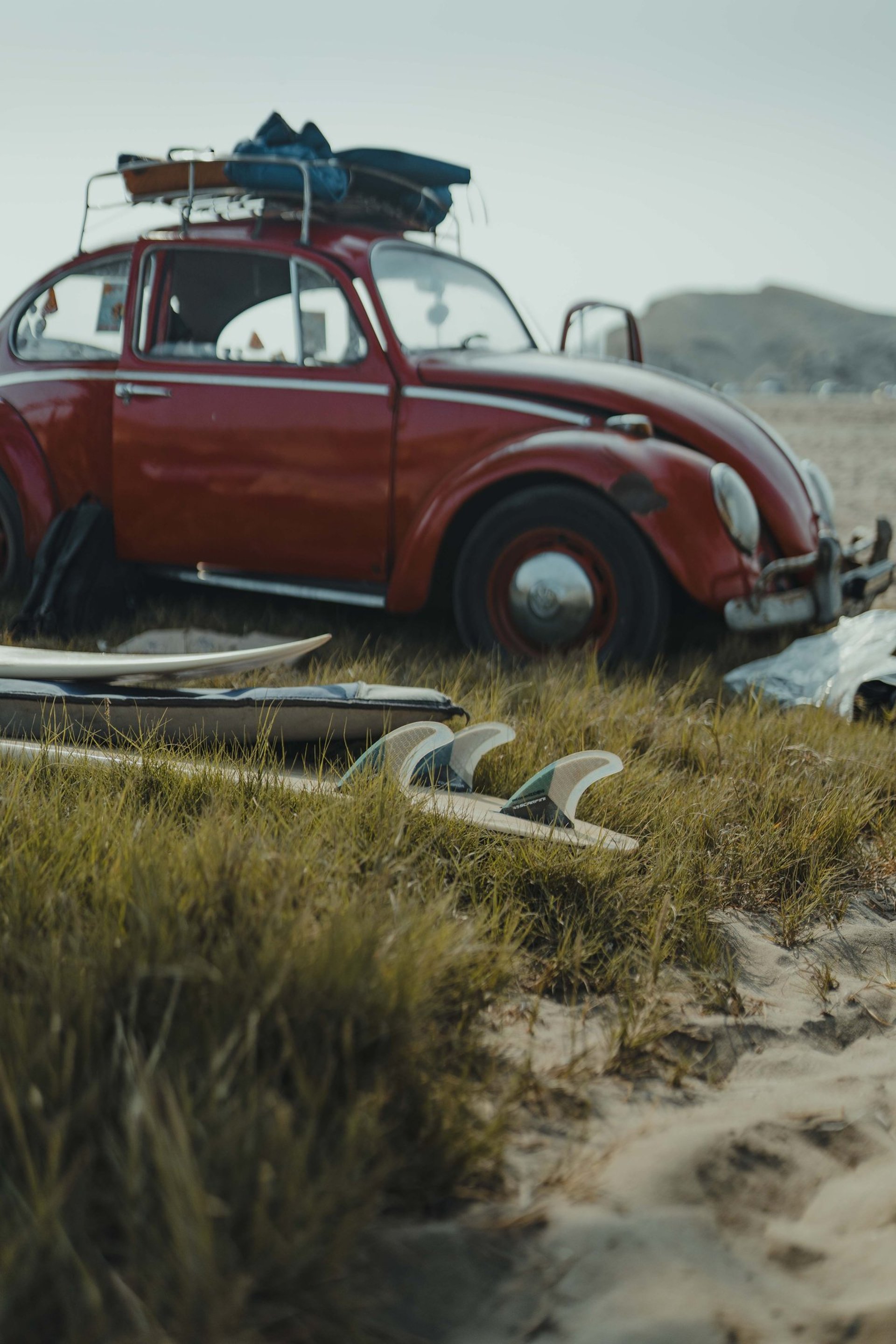 an abstract photo of a curved building with a blue sky in the background