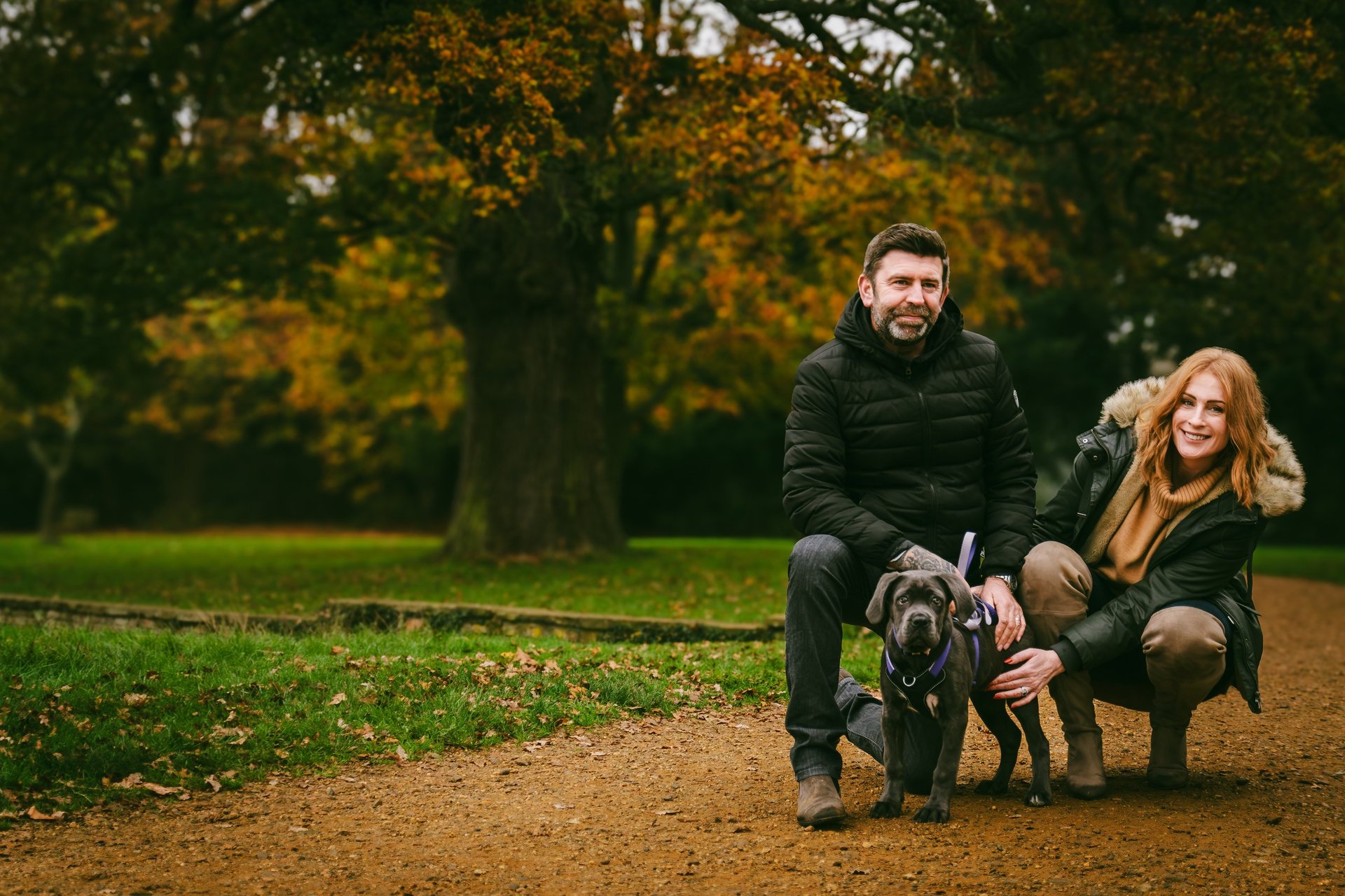 Family portrait with dog. Charlene Nicole Photography