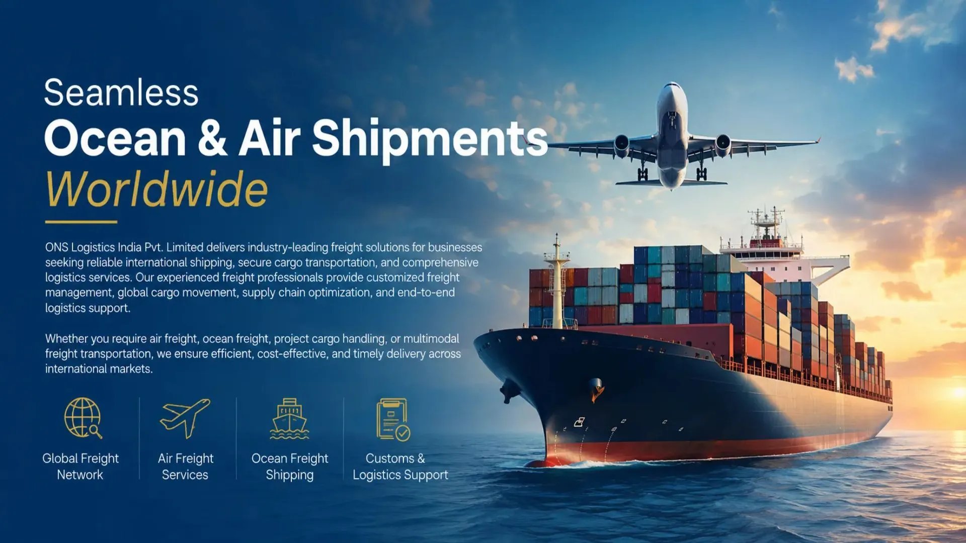 Shipments Worldwide with ONS Logistics India