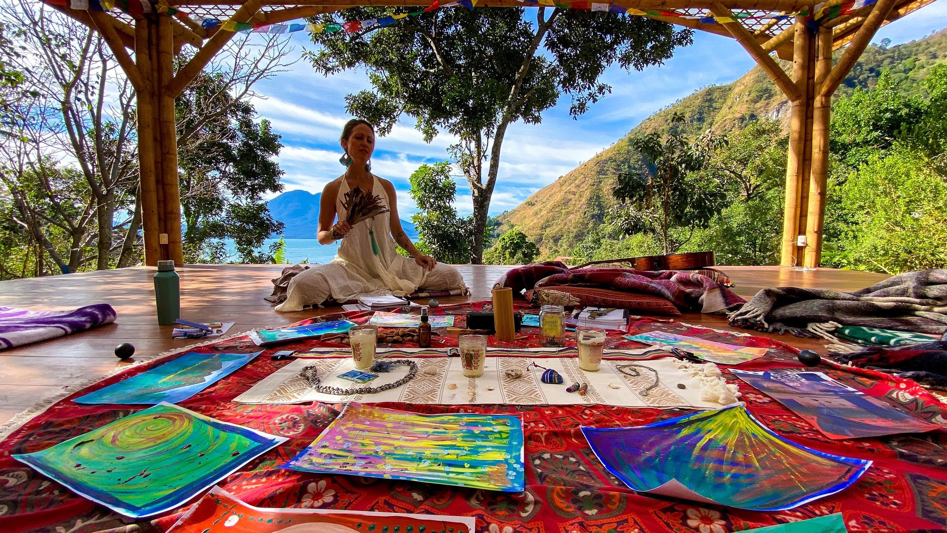 a body of water surrounded by trees and plants