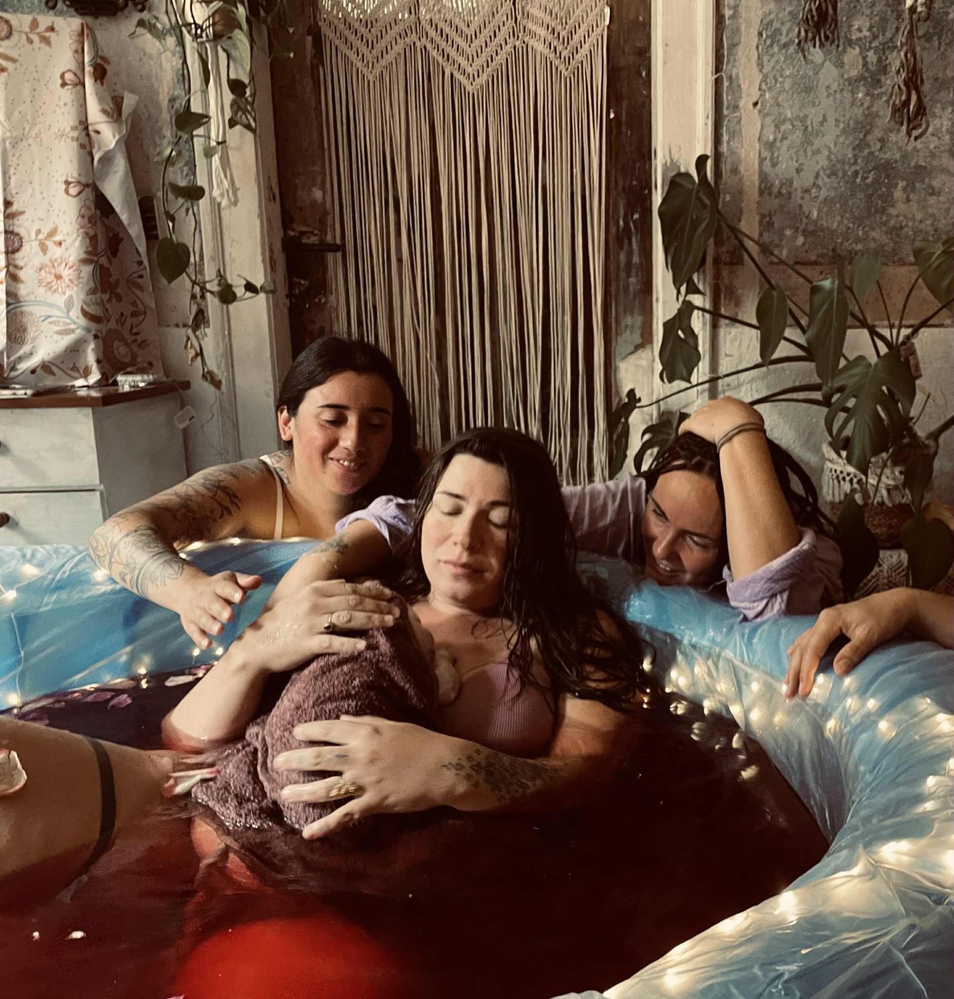 an abstract photo of a curved building with a blue sky in the background