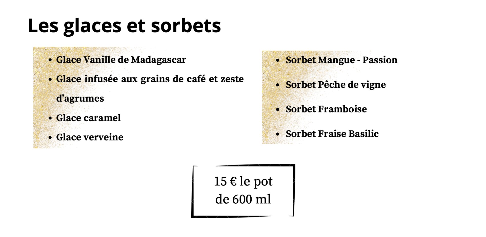 Carte des glaces et sorbets JCC CHEF PATISSIER 71120 CHAROLLES 
