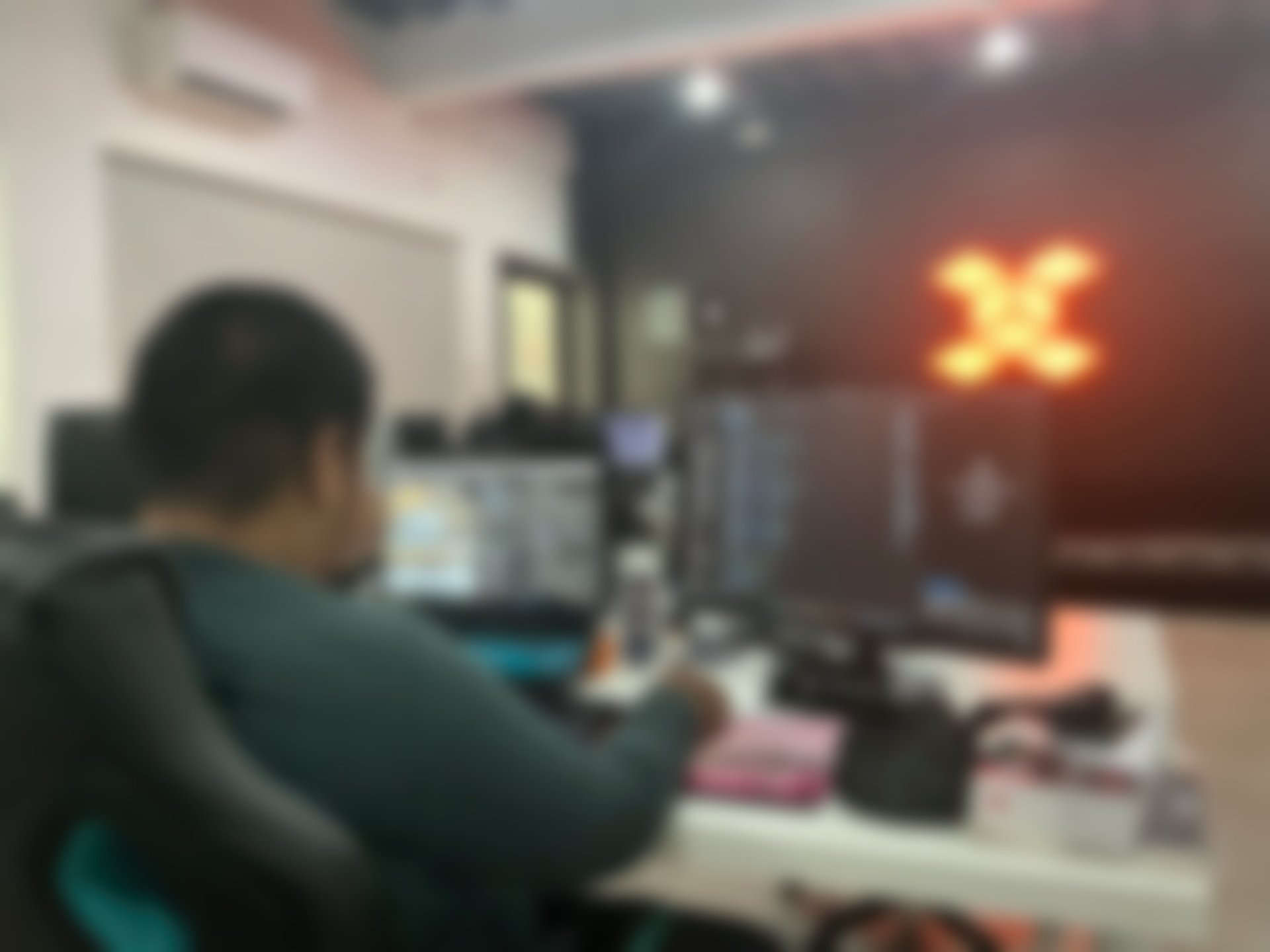 an abstract photo of a curved building with a blue sky in the background